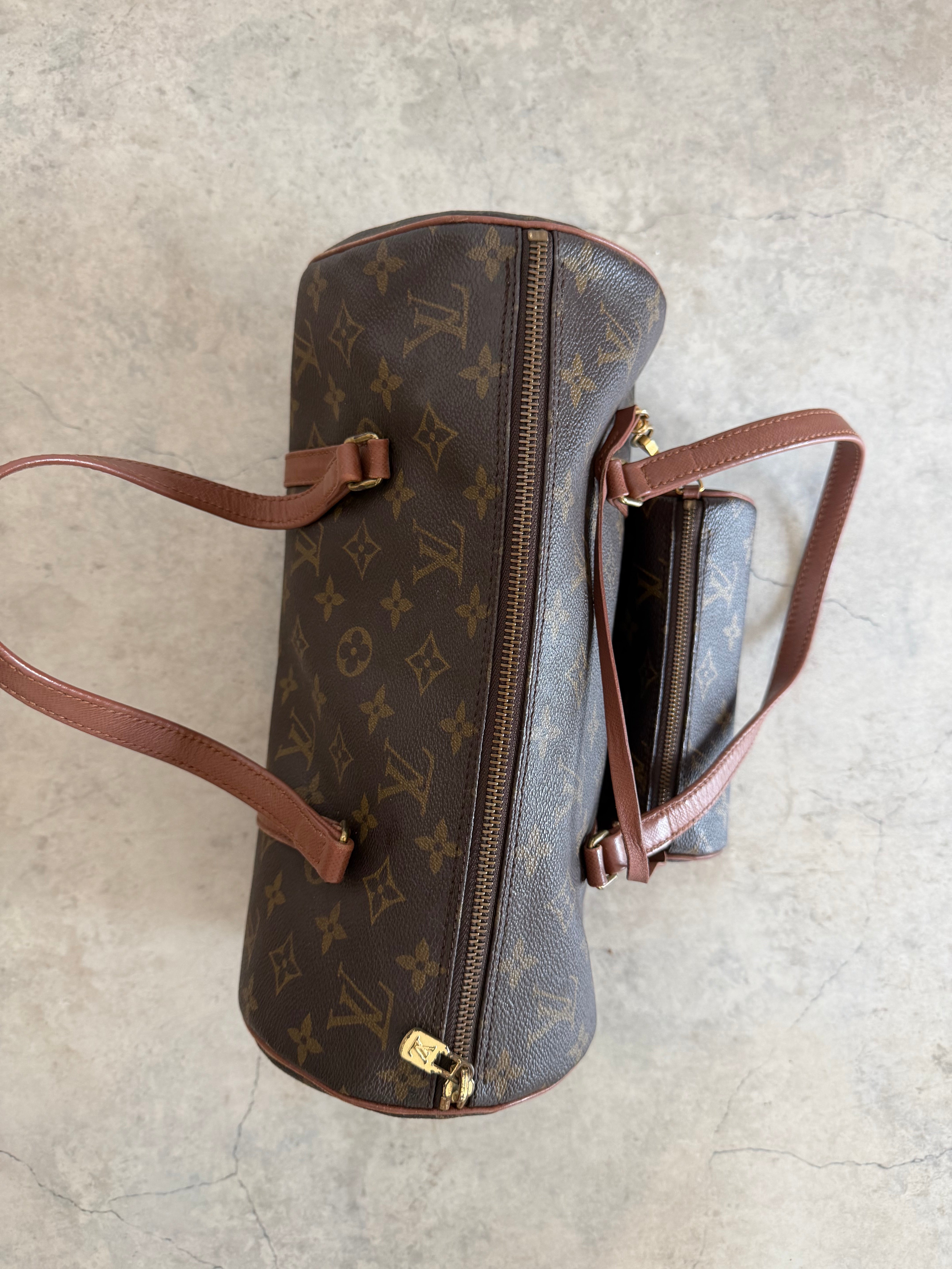 1992 Papillon 30 Monogram Canvas Handbag with Mini pouch bag