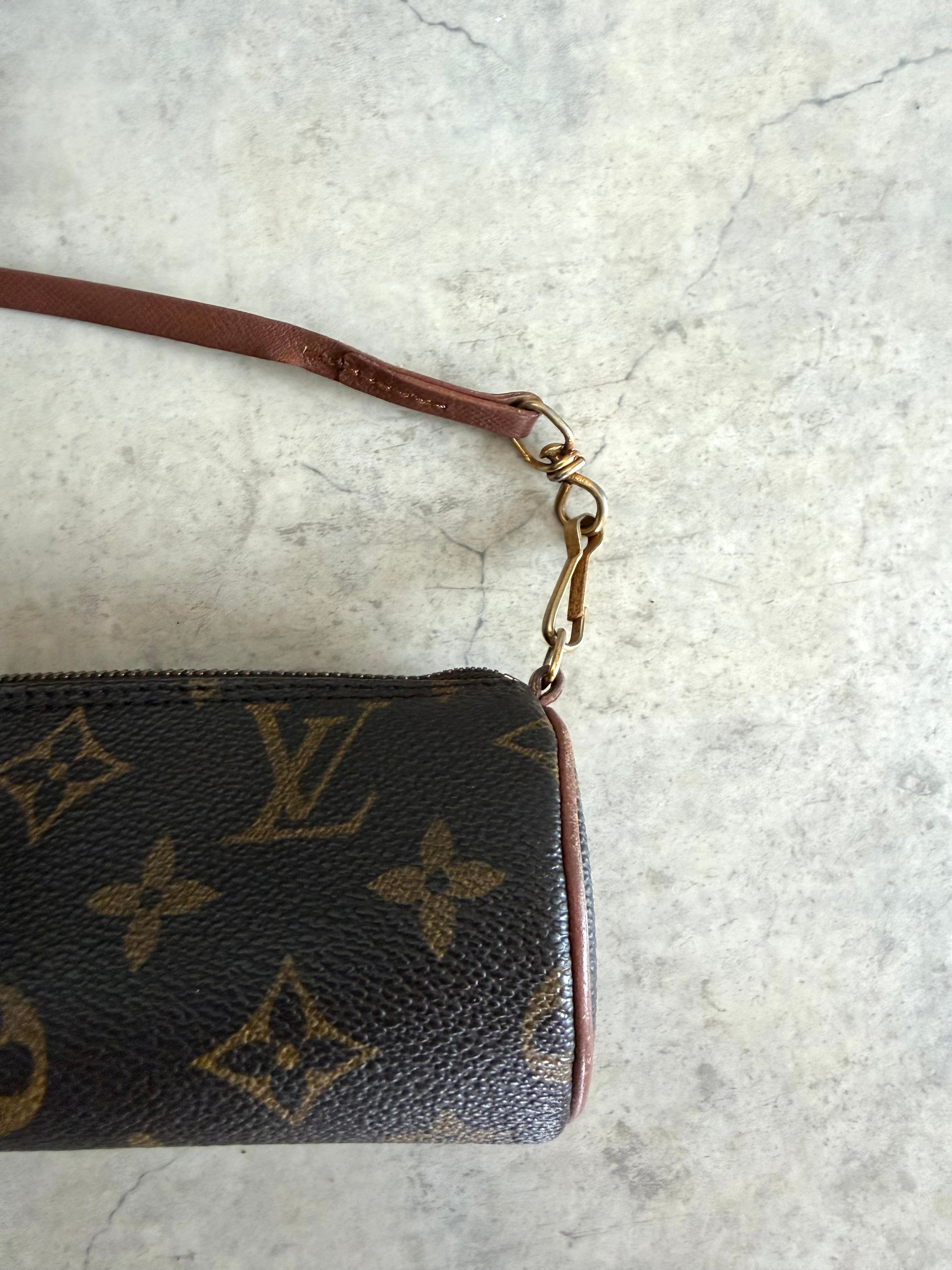 1992 Papillon 30 Monogram Canvas Handbag with Mini pouch bag