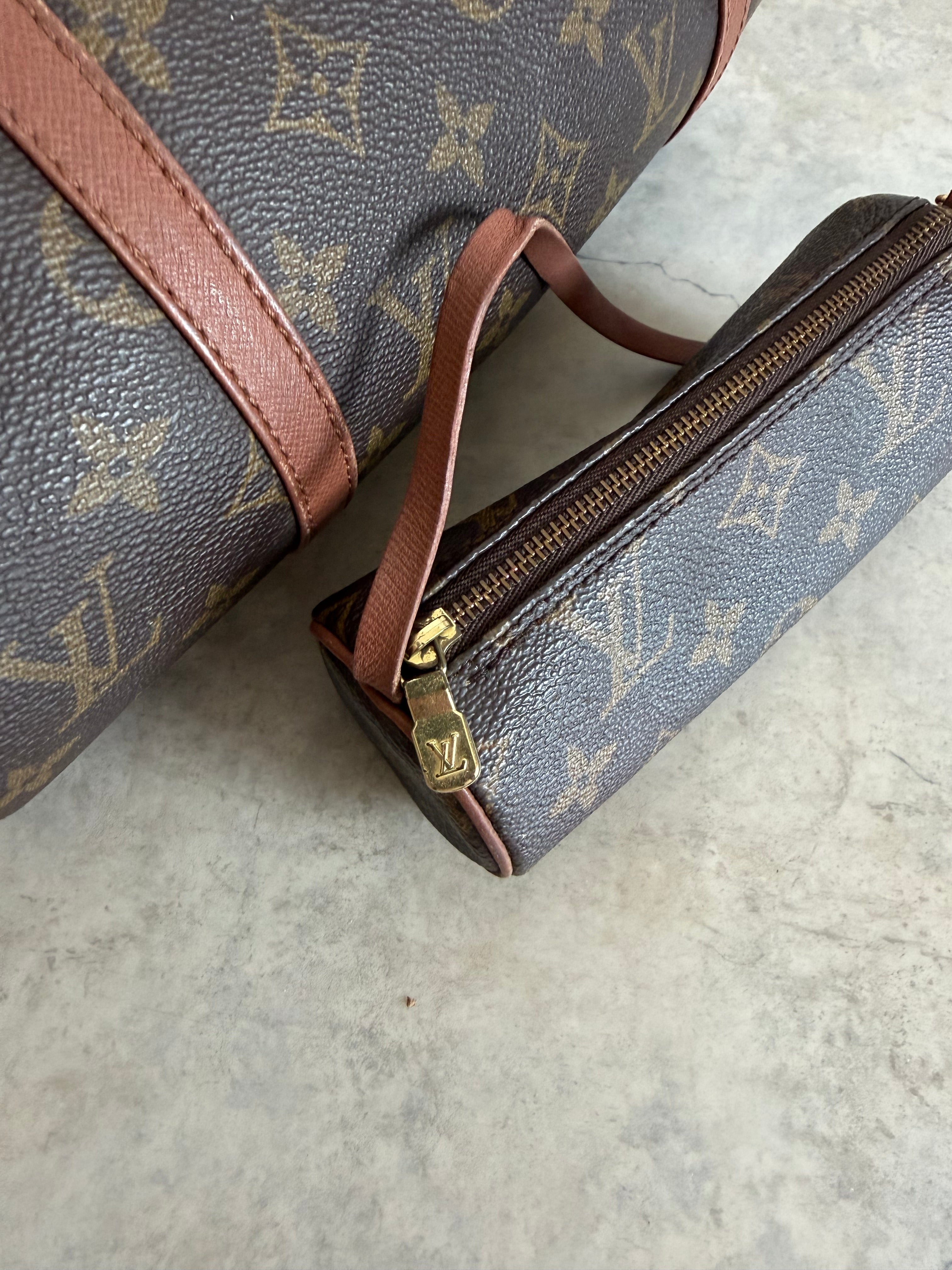 1992 Papillon 30 Monogram Canvas Handbag with Mini pouch bag