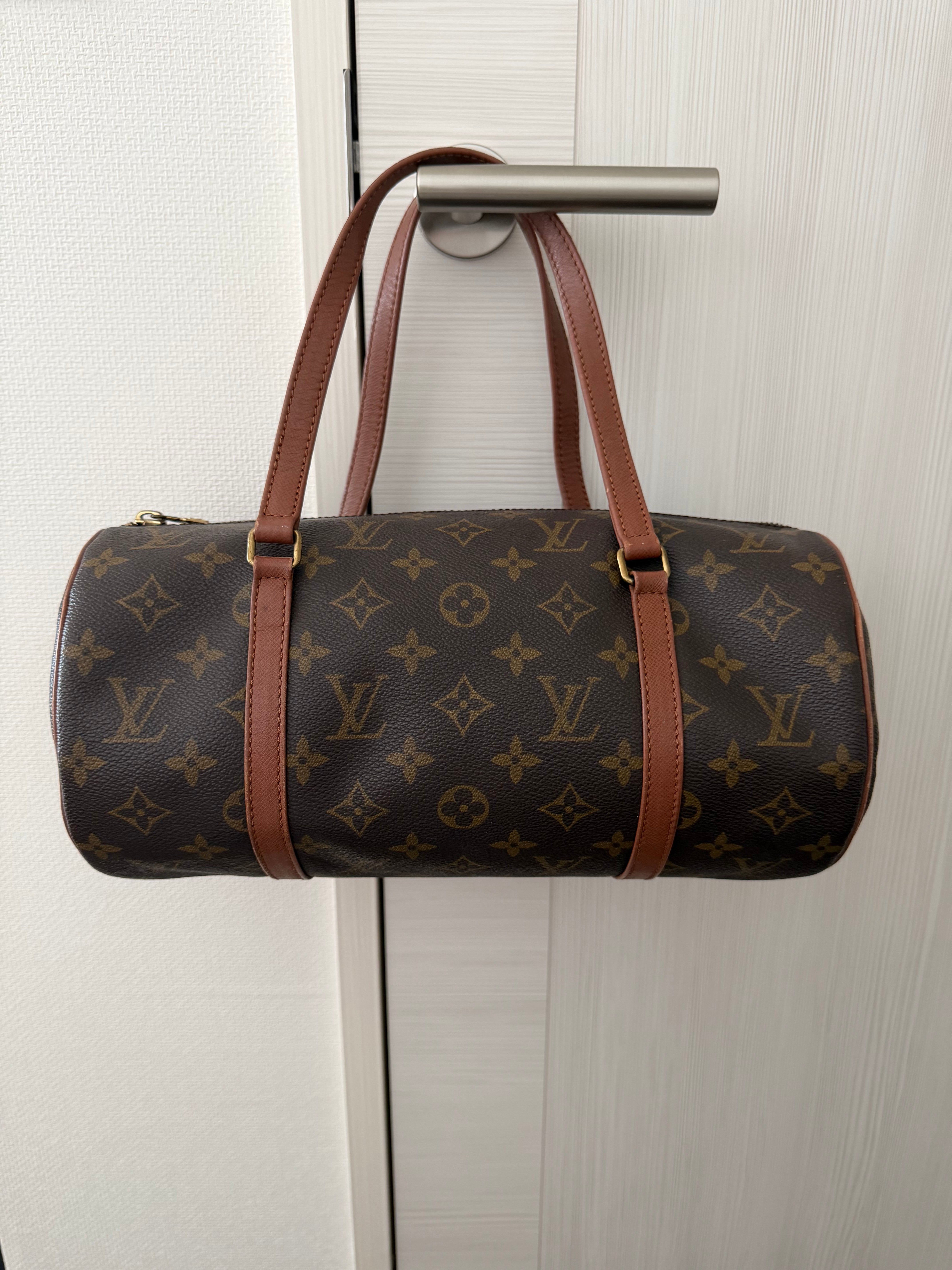 1992 Papillon 30 Monogram Canvas Handbag with Mini pouch bag