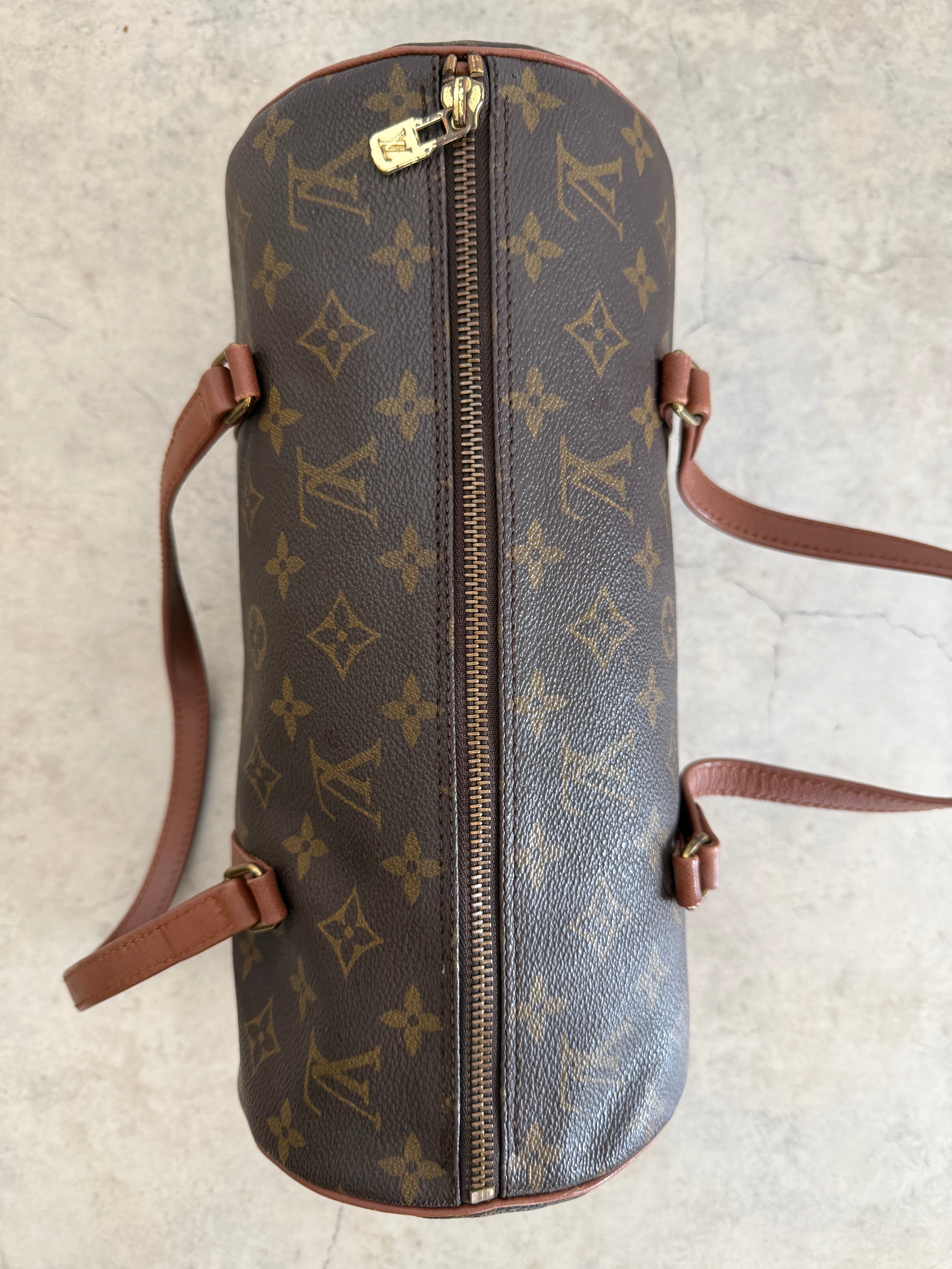 1992 Papillon 30 Monogram Canvas Handbag with Mini pouch bag