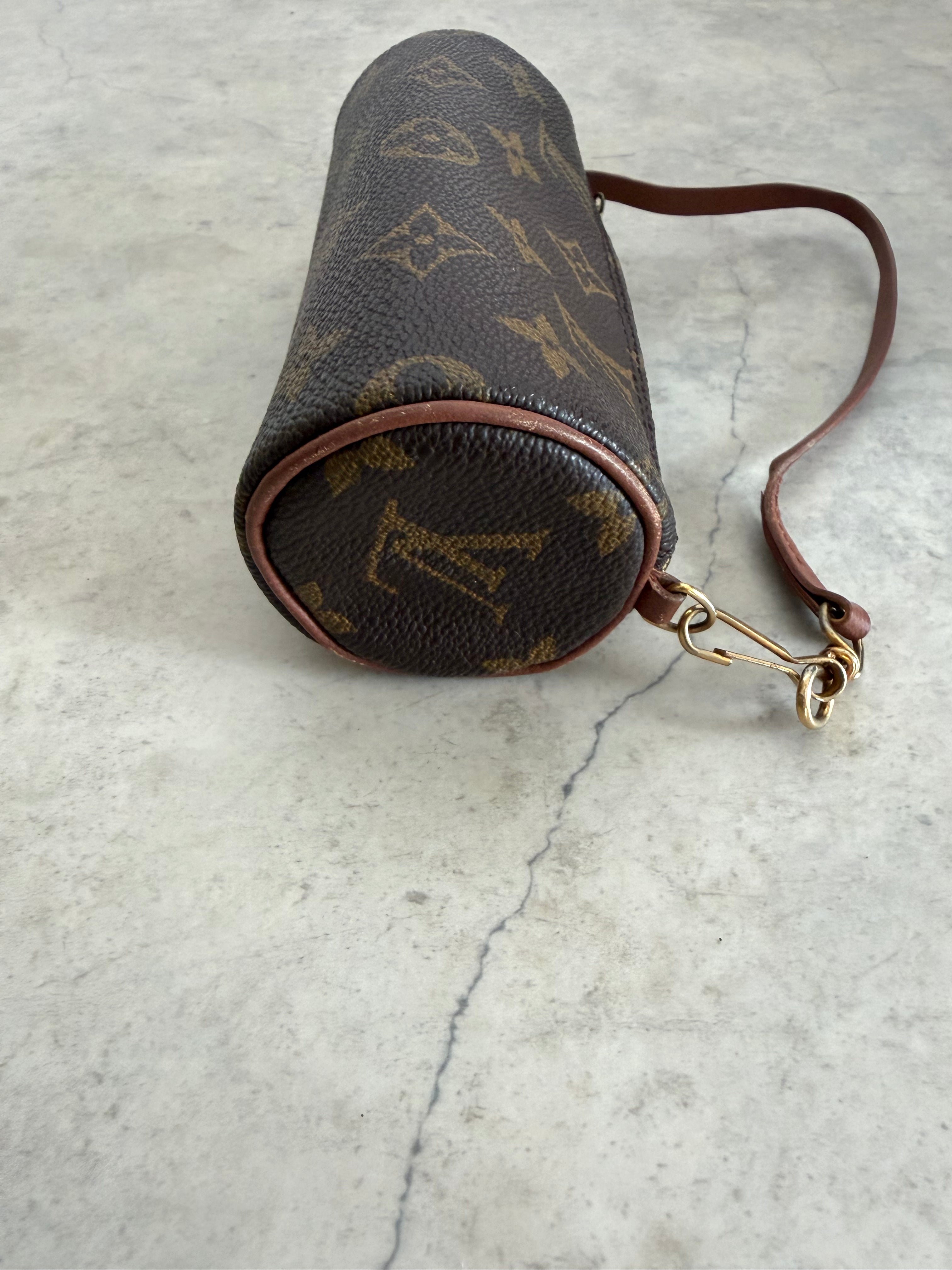 1992 Papillon 30 Monogram Canvas Handbag with Mini pouch bag