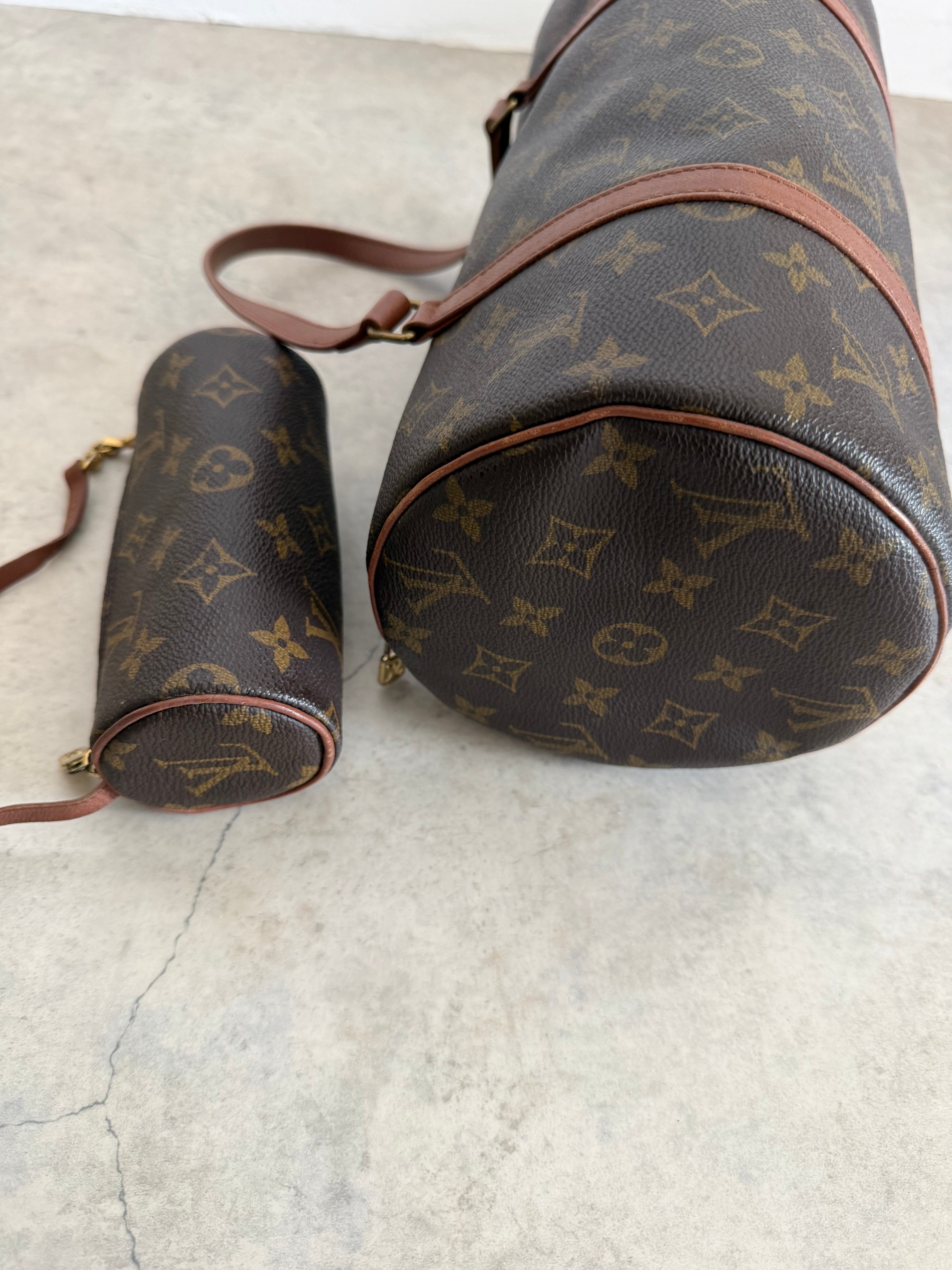 1992 Papillon 30 Monogram Canvas Handbag with Mini pouch bag