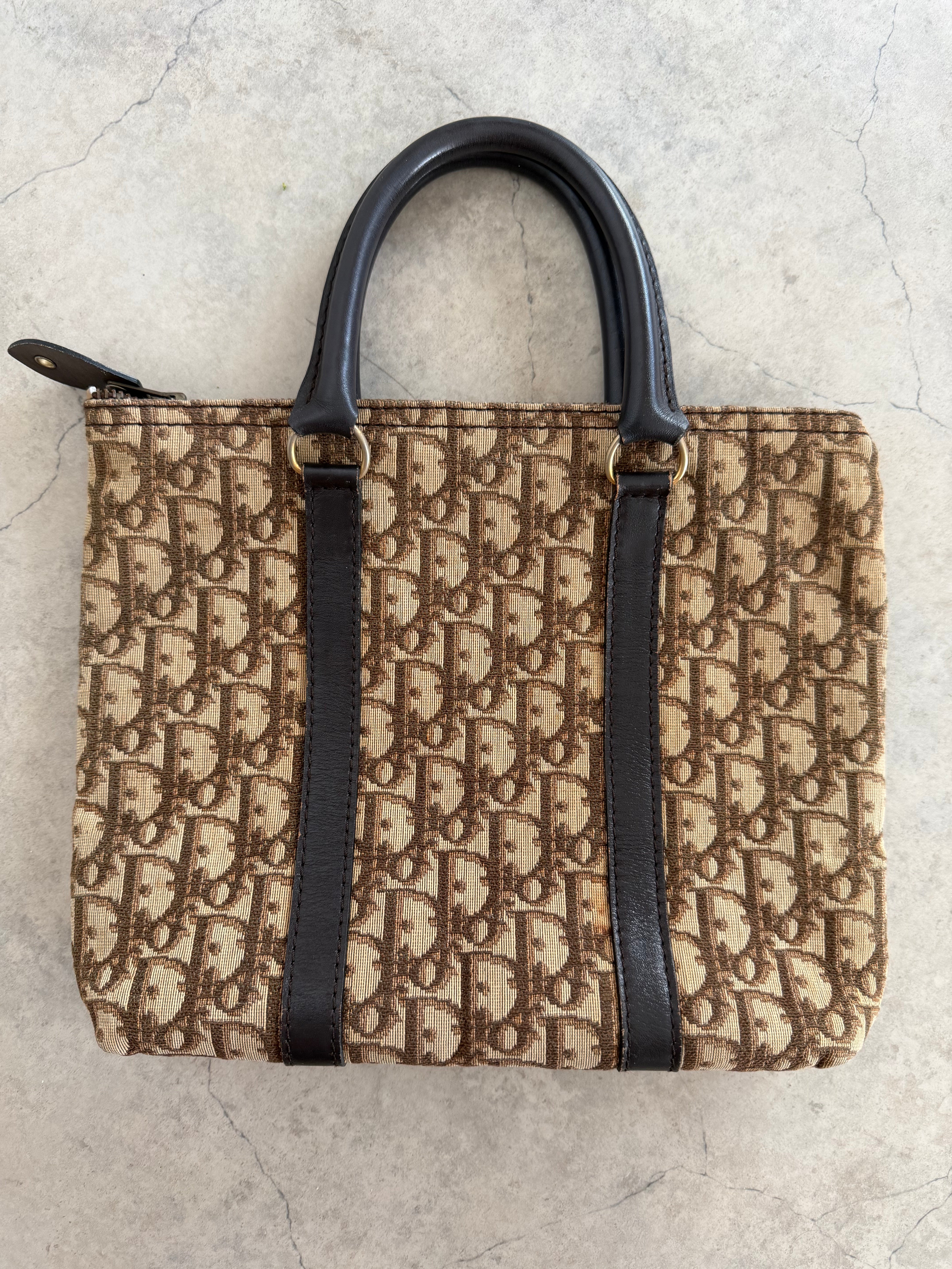 Trotter Monogram Canvas Mini Tote in Brown