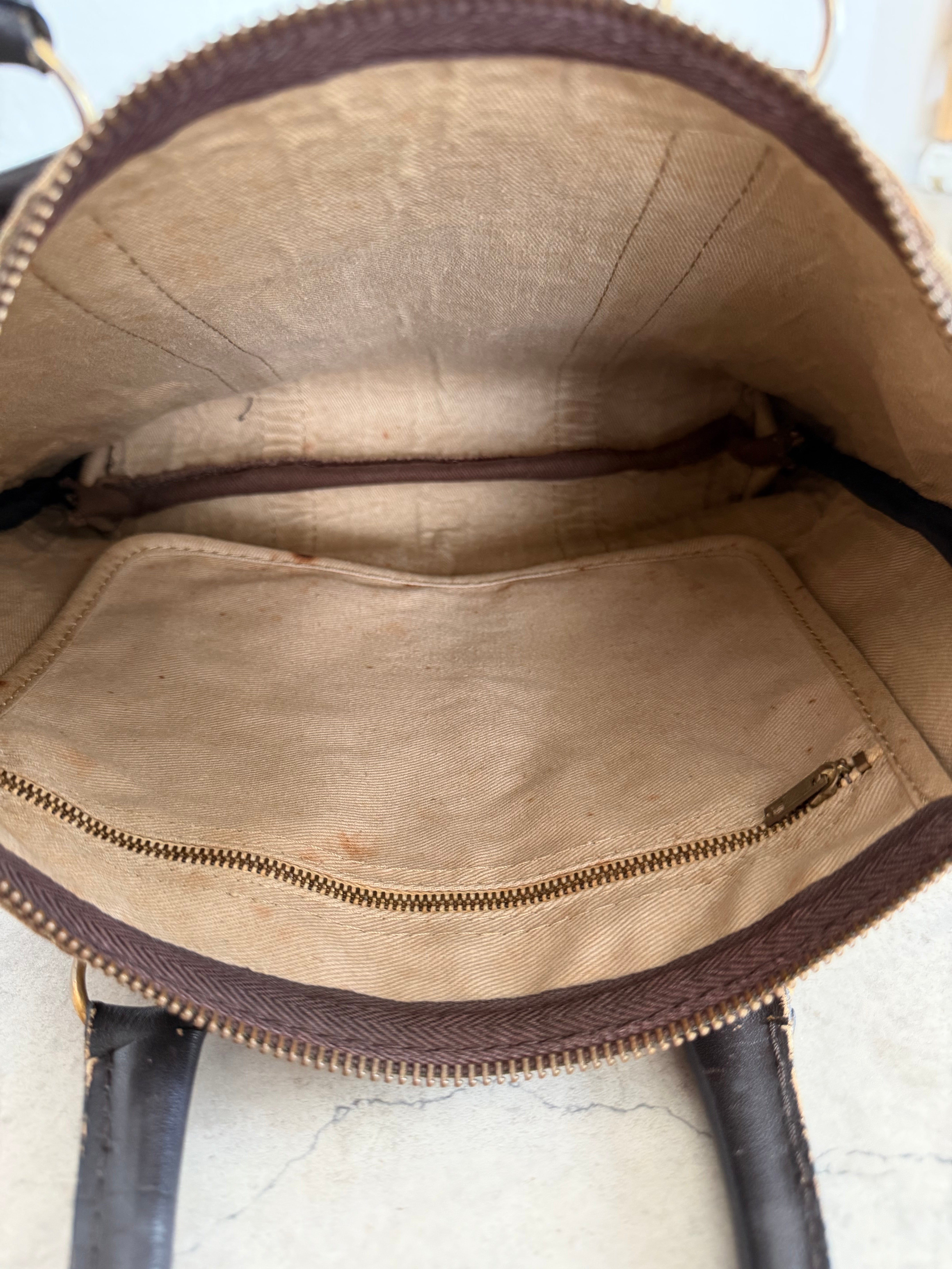 Trotter Monogram Canvas Mini Tote in Brown