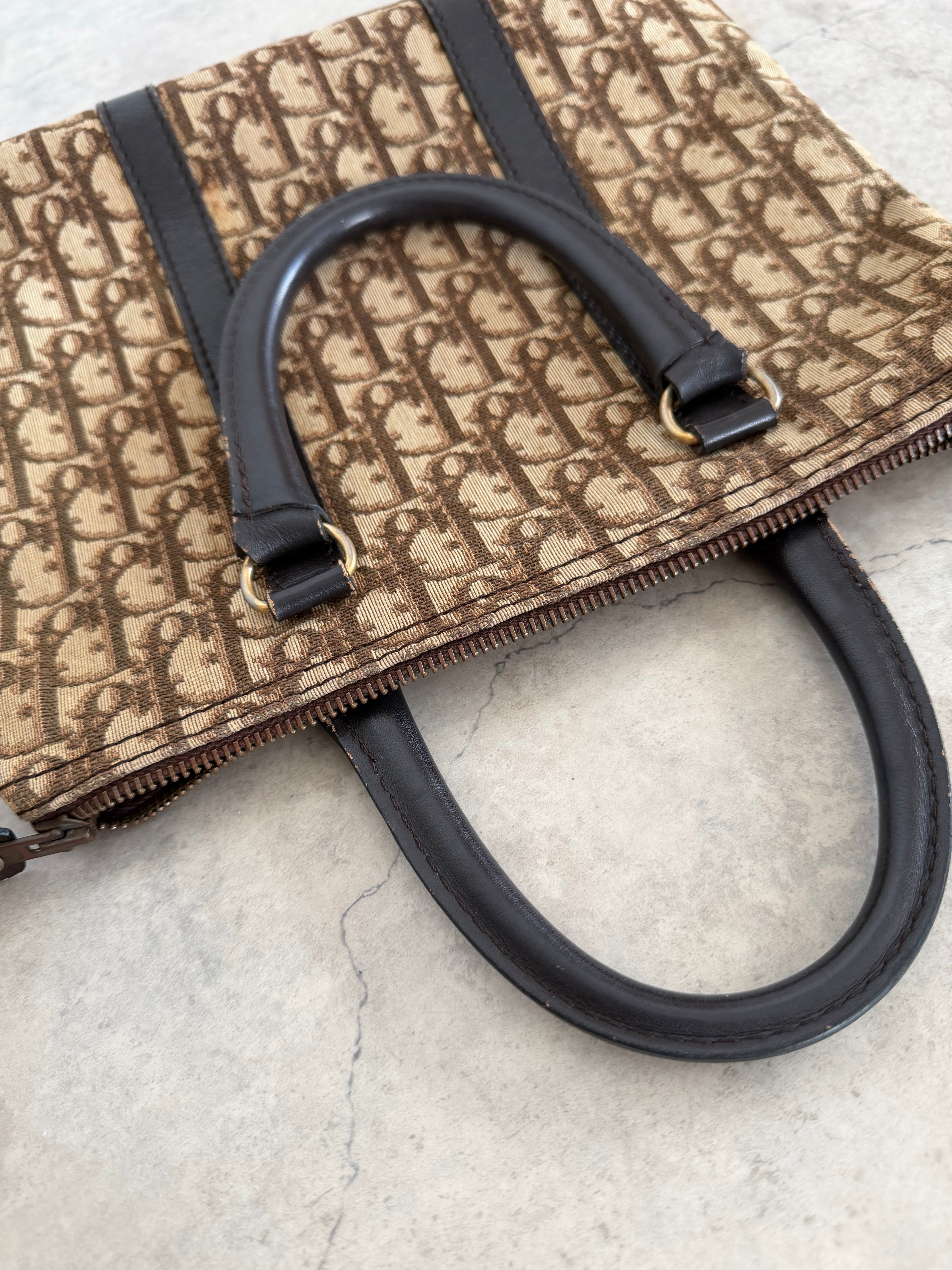 Trotter Monogram Canvas Mini Tote in Brown