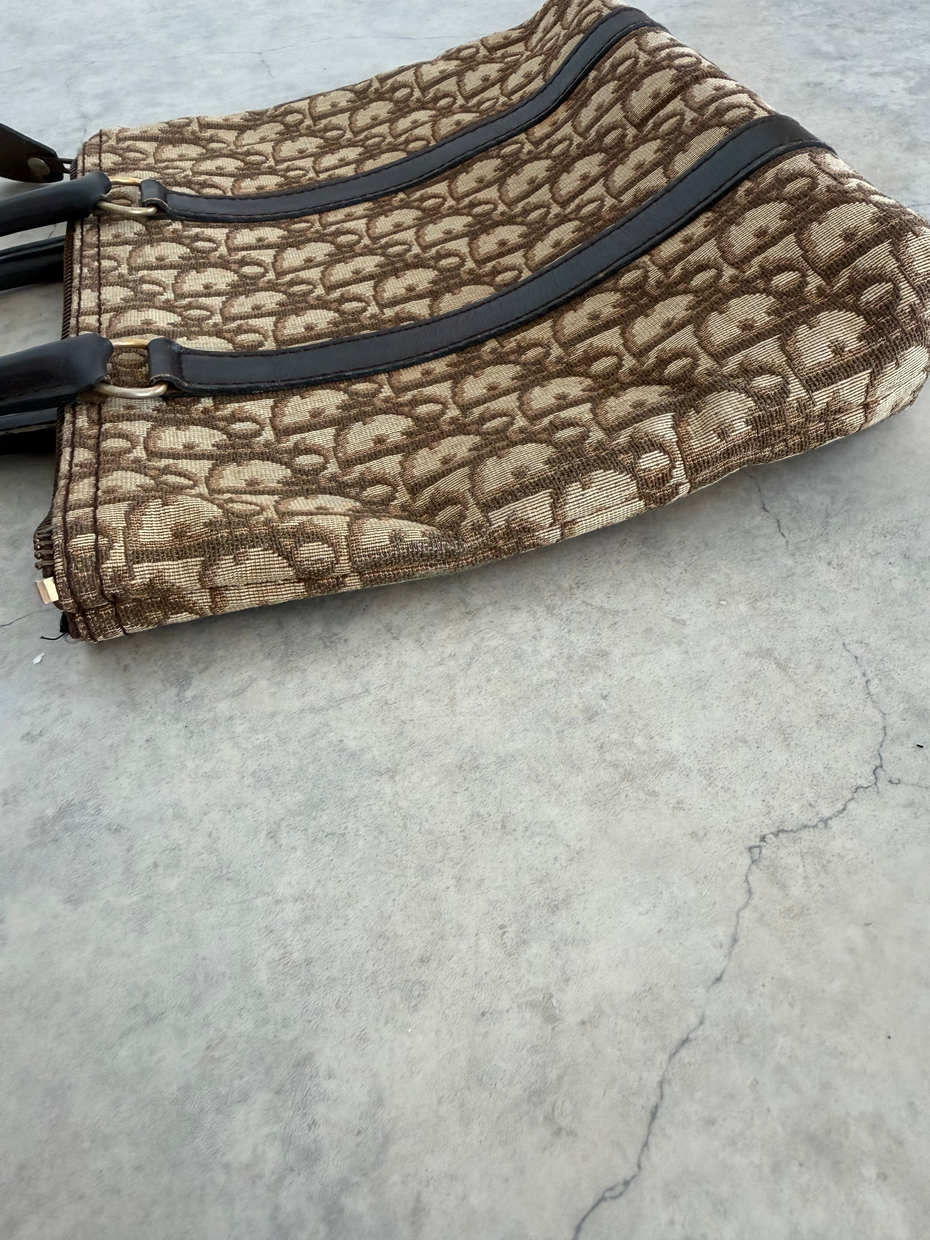 Trotter Monogram Canvas Mini Tote in Brown