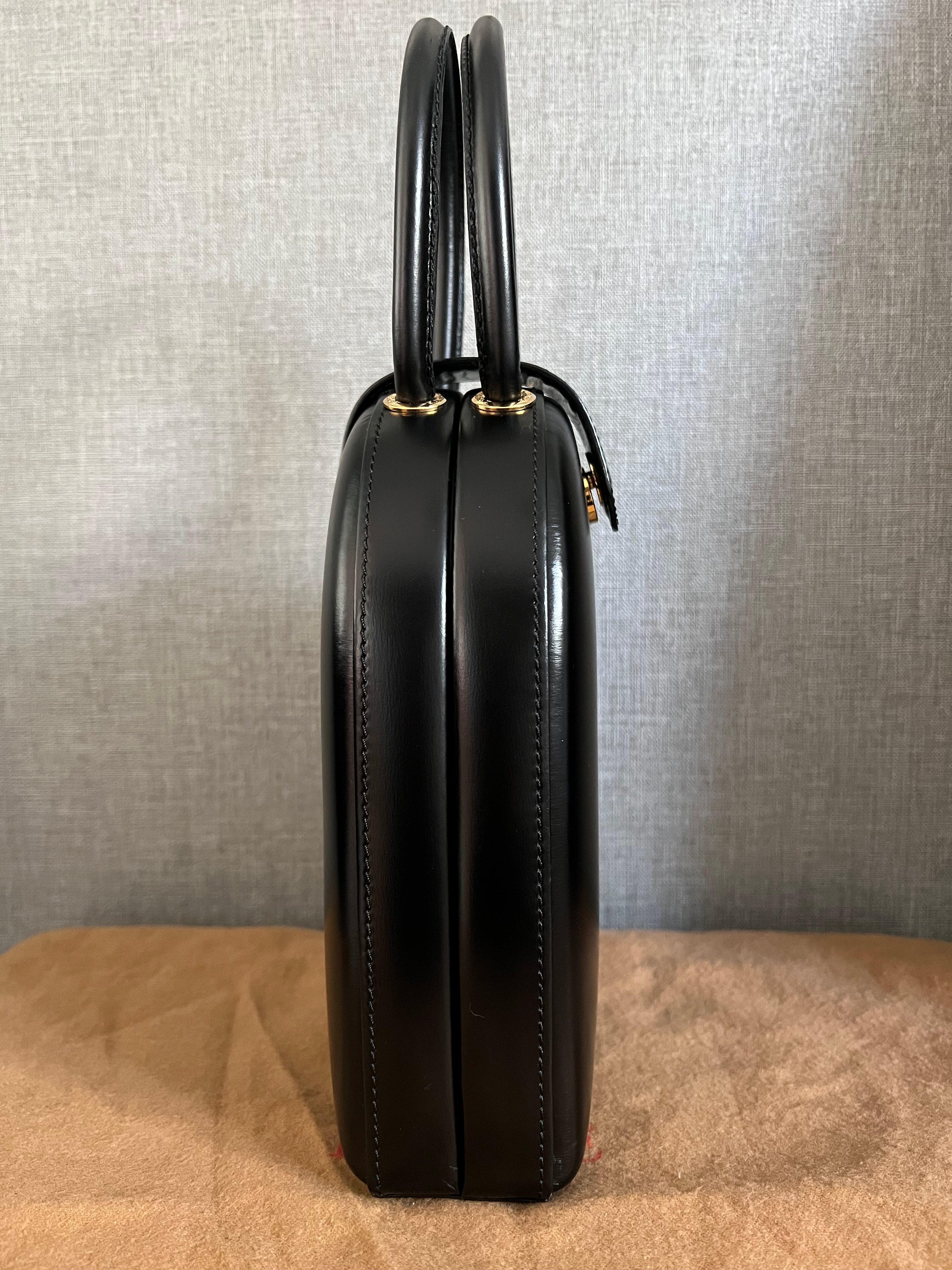 Calfskin Top Handle Small Box Purse