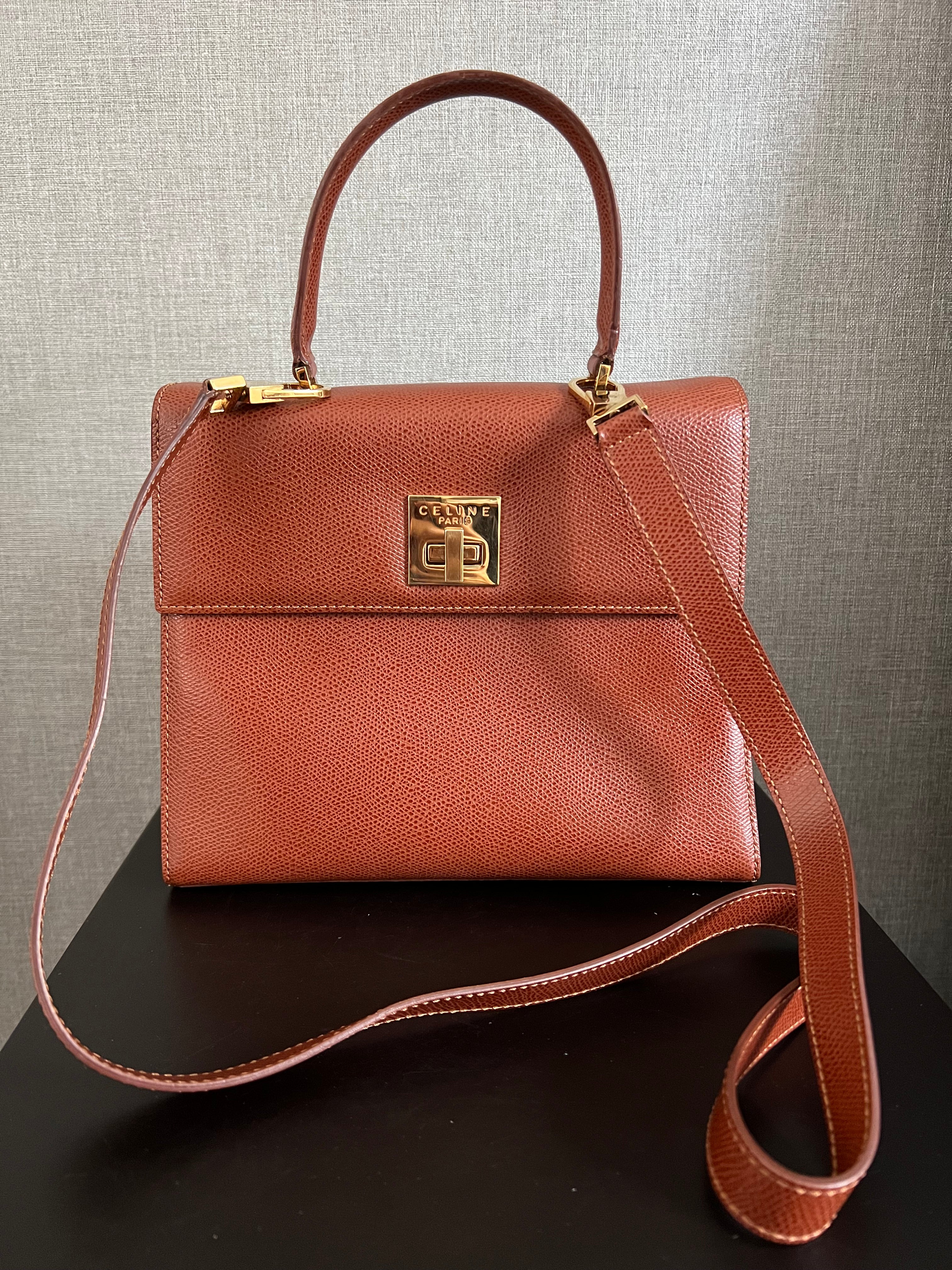 Top Handle Kelly Brown w Shoulder straps