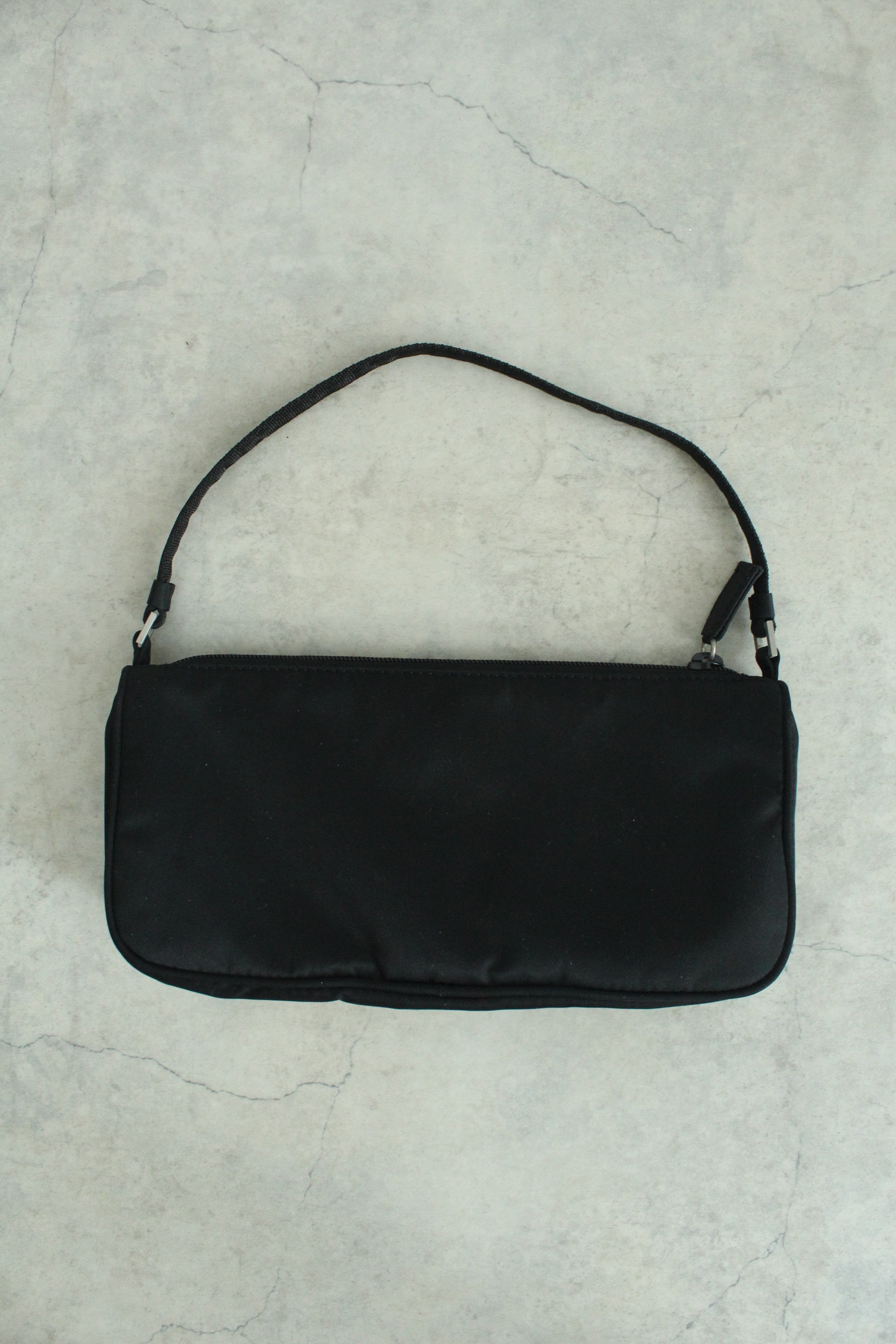 Nylon accessory pouch bag in black