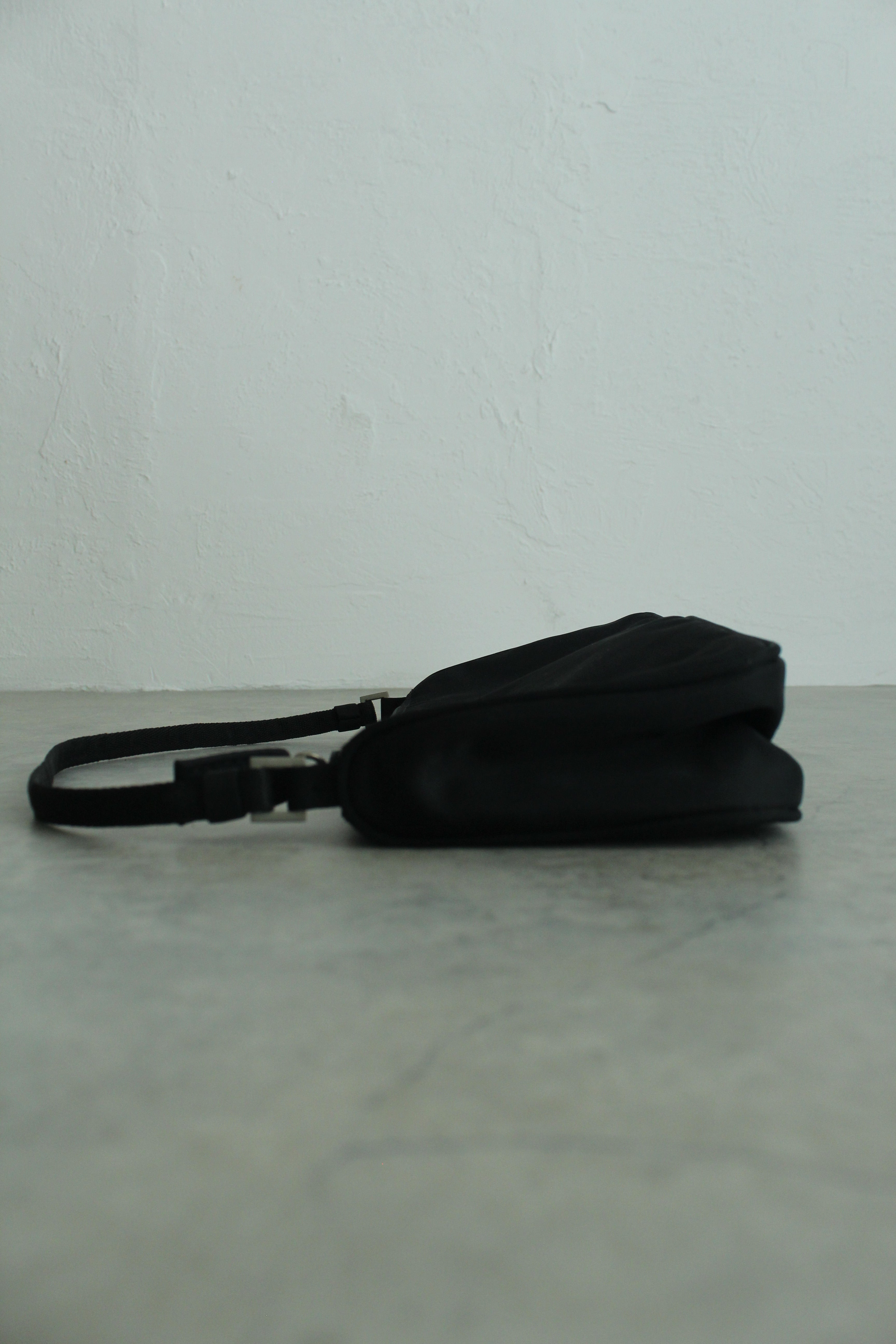 Nylon accessory pouch bag in black