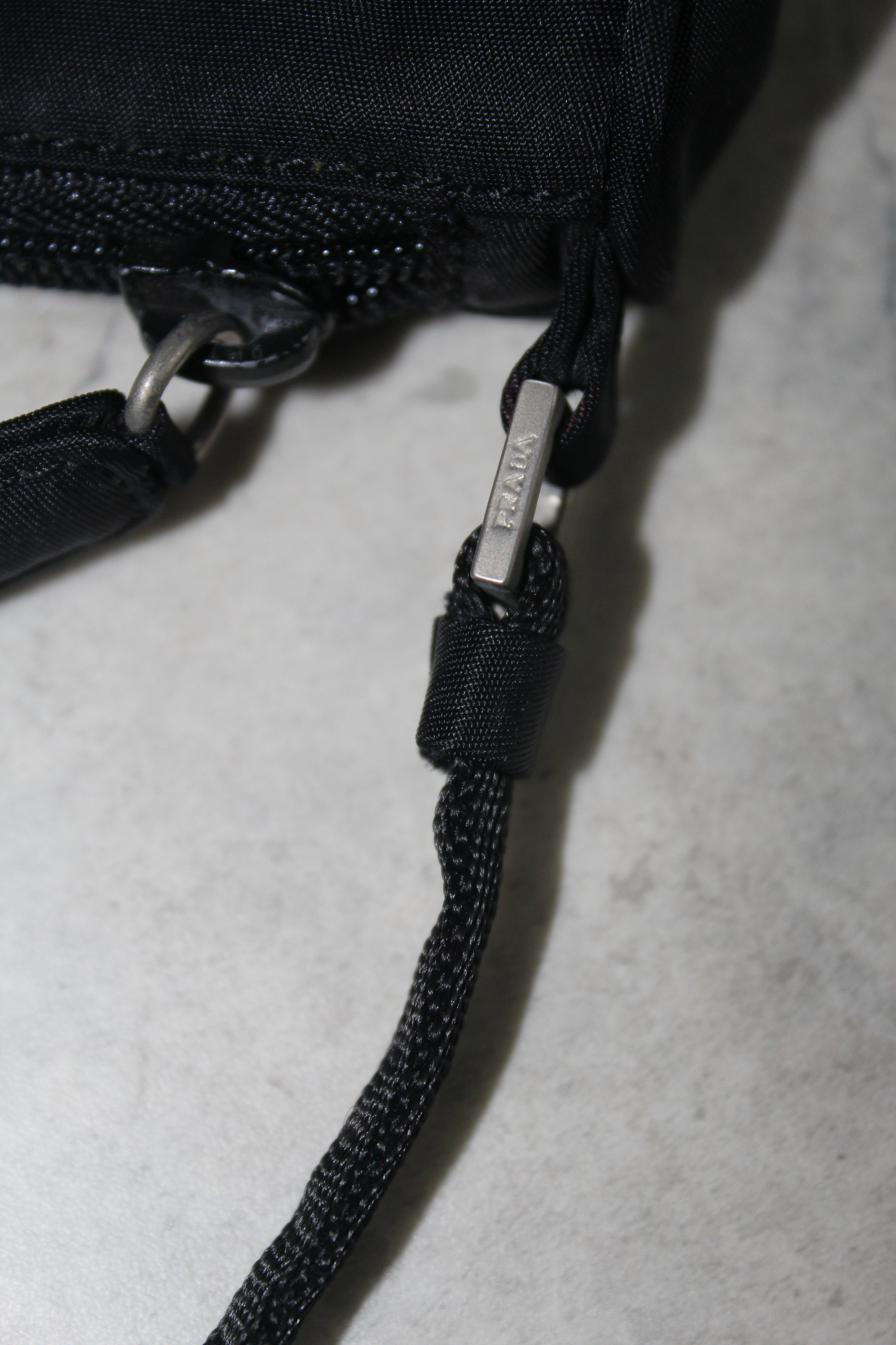 Nylon accessory pouch bag in black