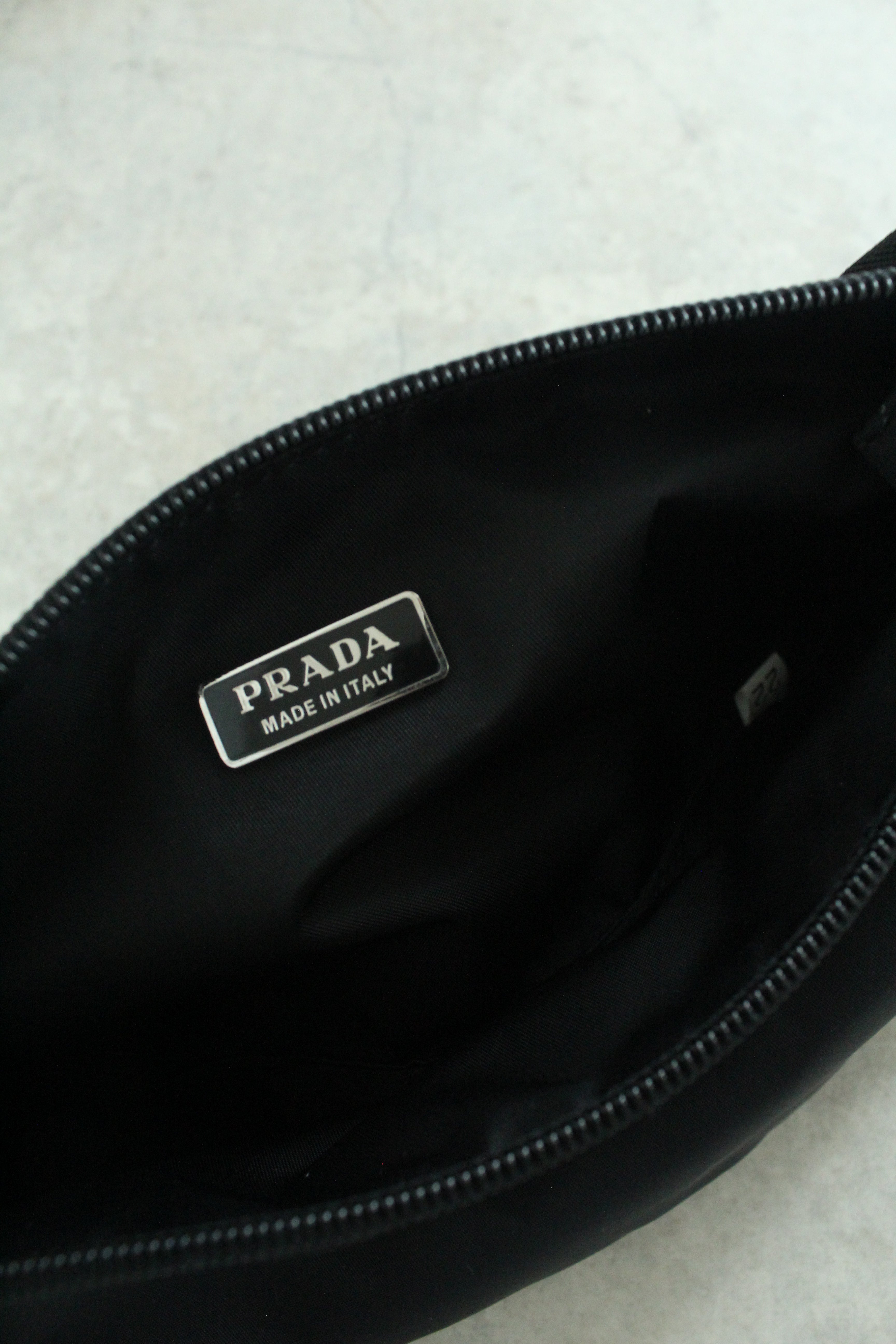 Nylon accessory pouch bag in black