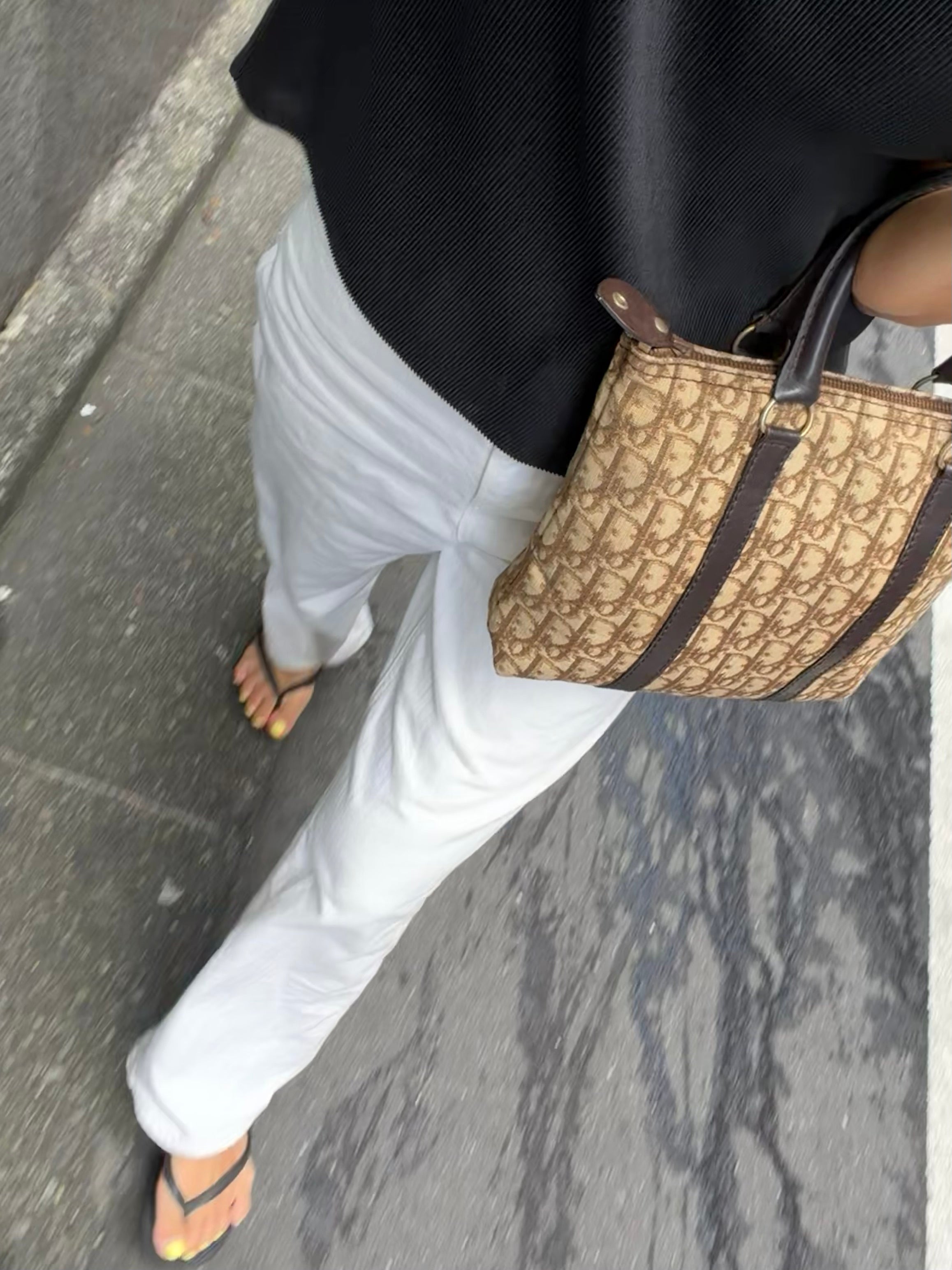 Trotter Monogram Canvas Mini Tote in Brown