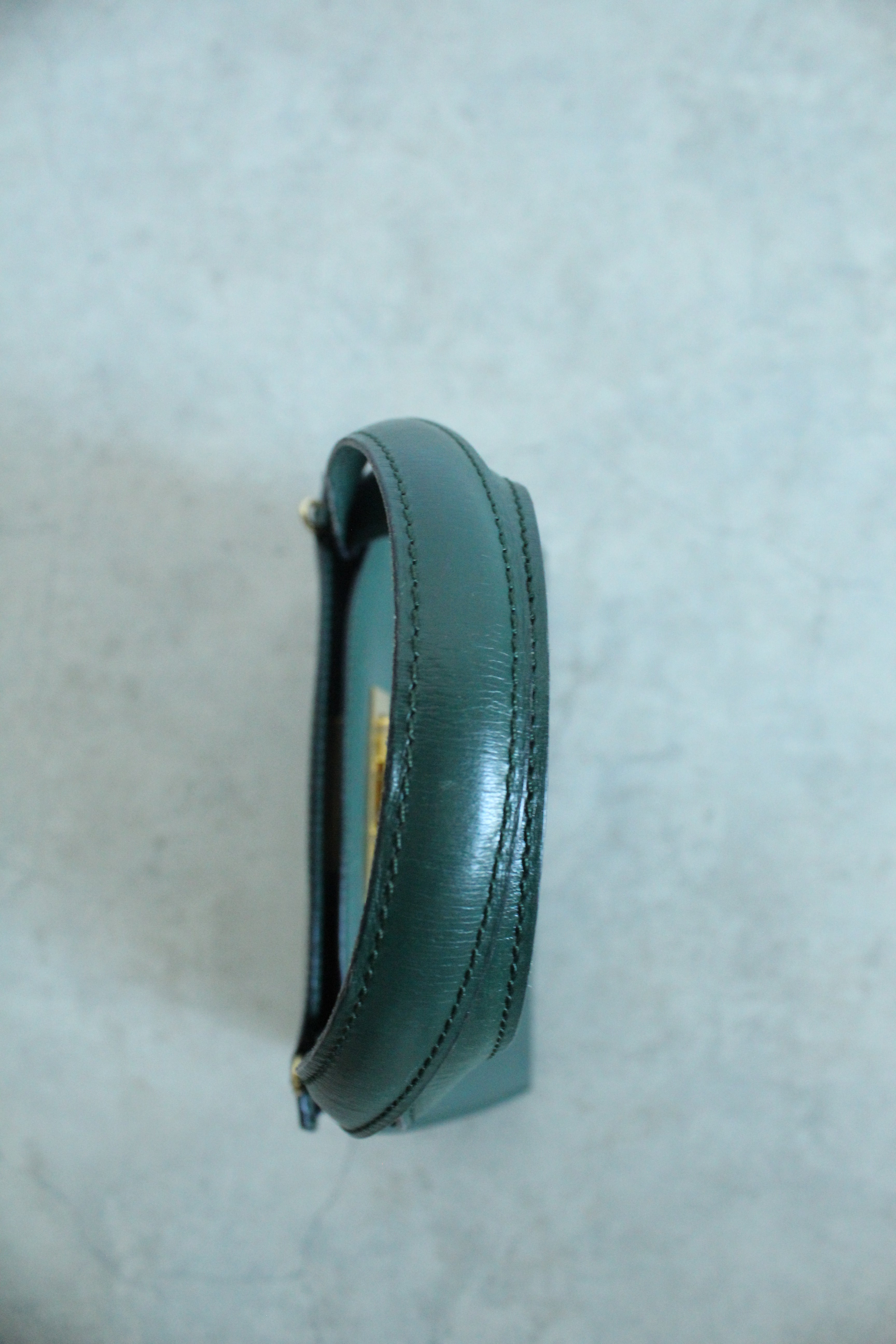 Old Celine Box Calfskin Top handle bag in Emerald Green