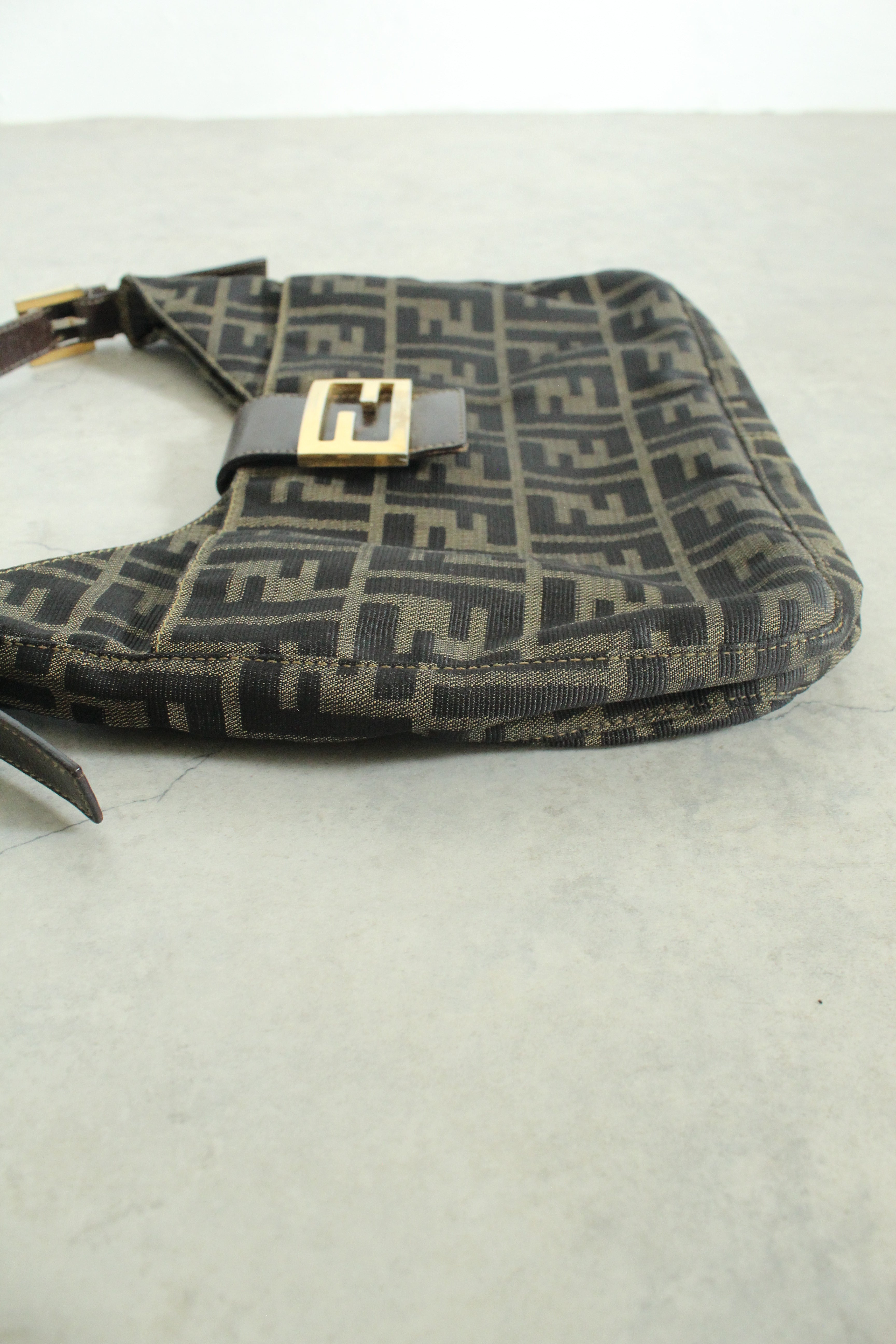 Zucca Canvas Baguette Bag w Gold Hardware