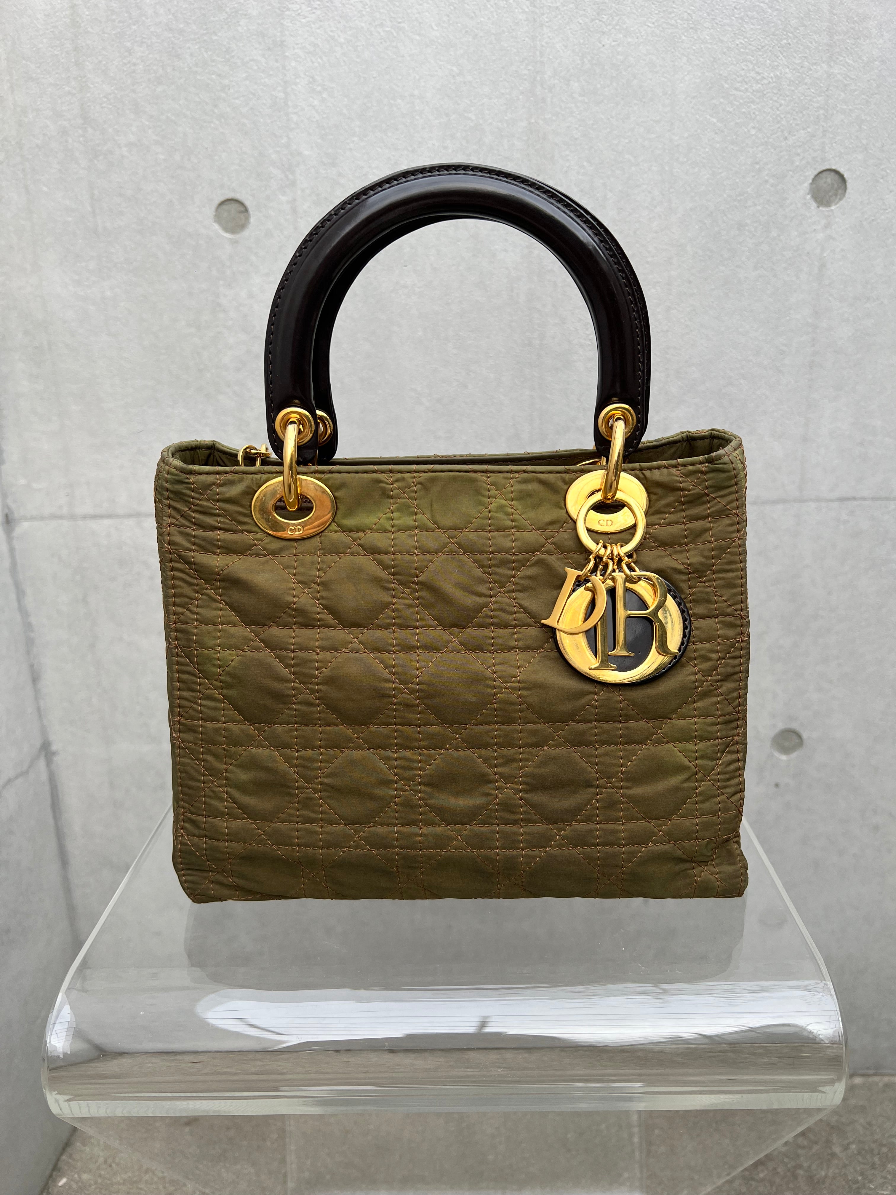 キャメルヴィンテージ♡【 Dior 】ミディアム バッグ Lady Dior ディオール レディディオール ミディアム