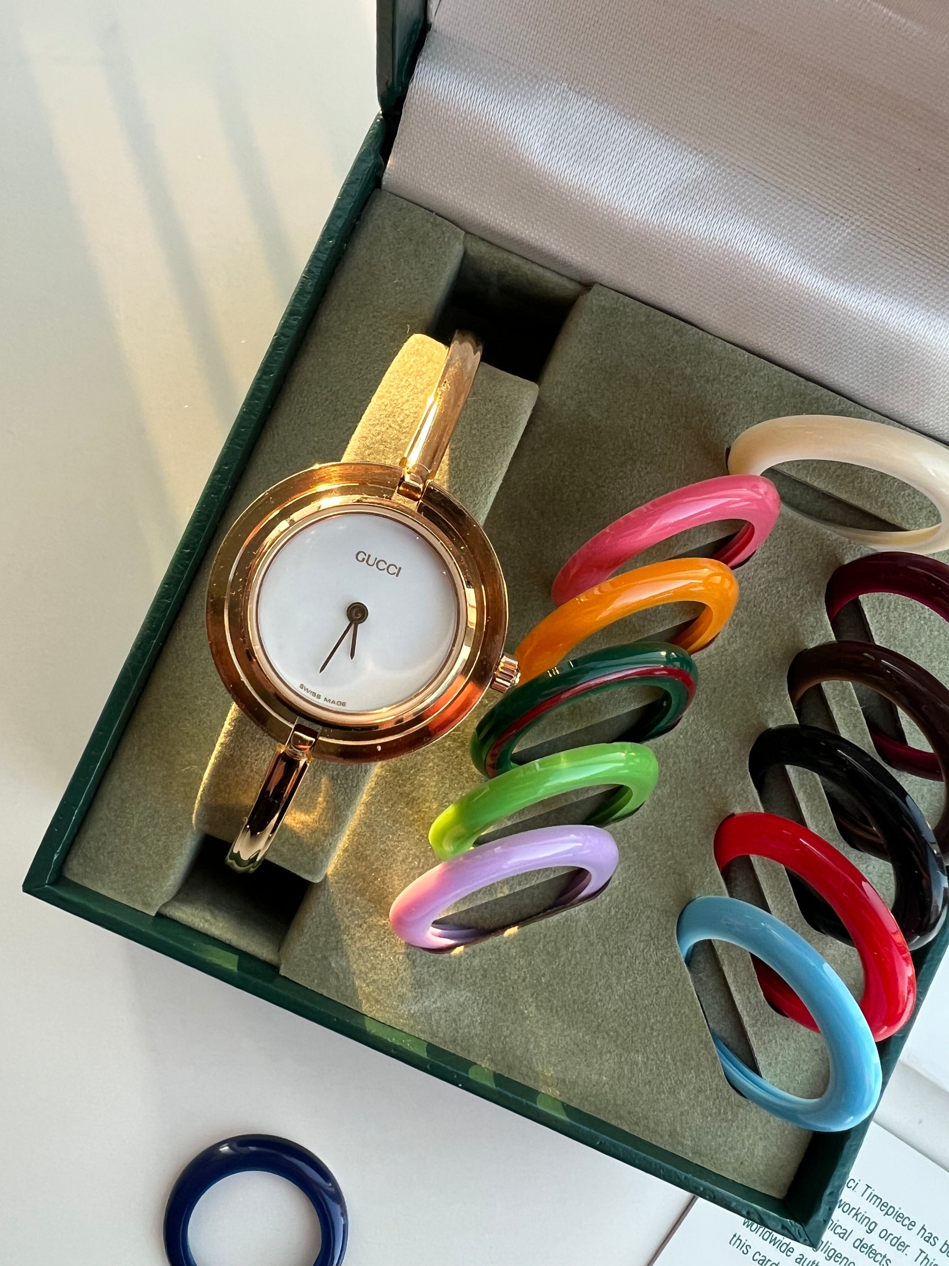 1100L Gold Interchangeable Bezel Watch Set in 12 colors, 1995