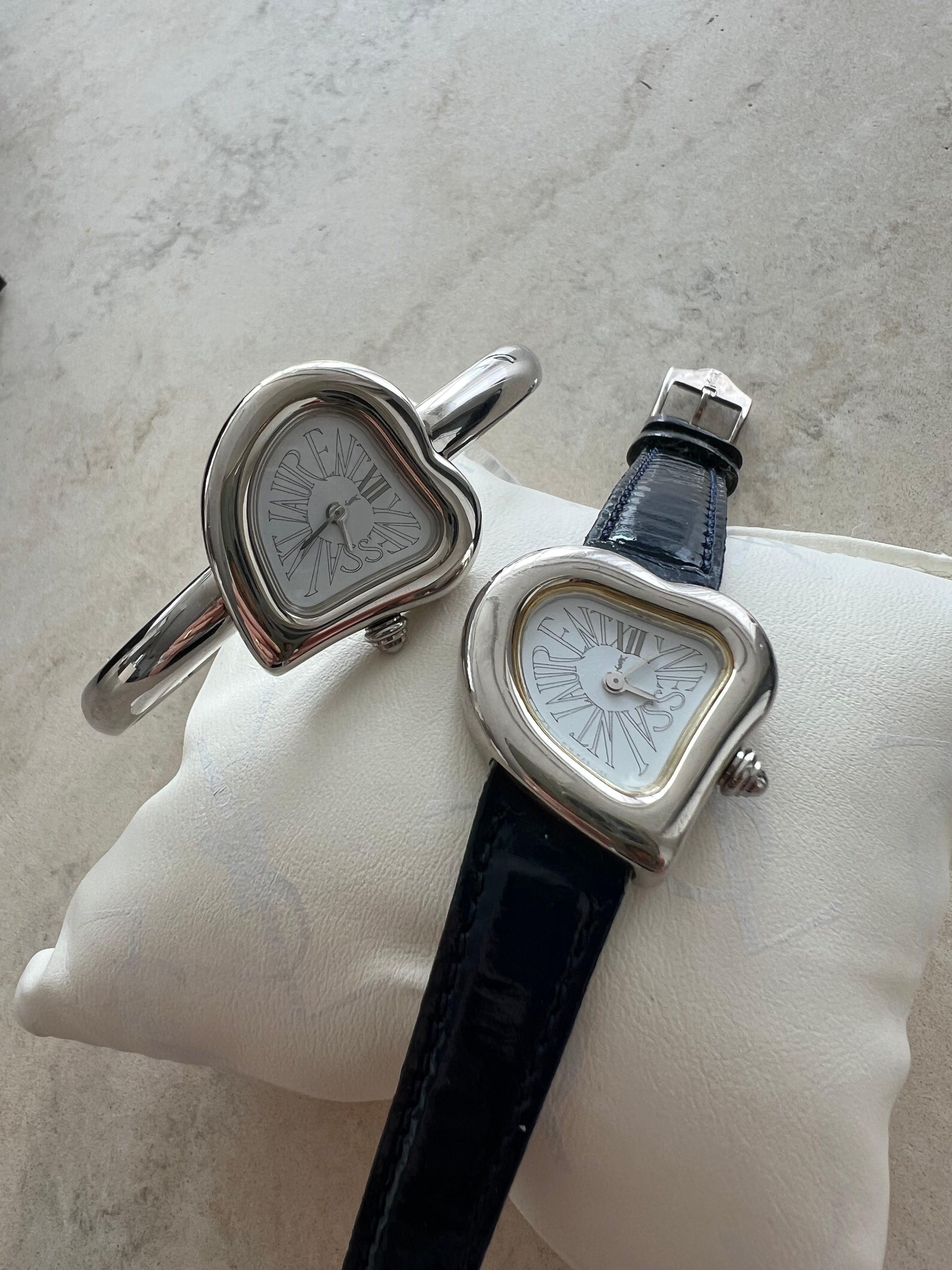 Sculptural heart watch bangle