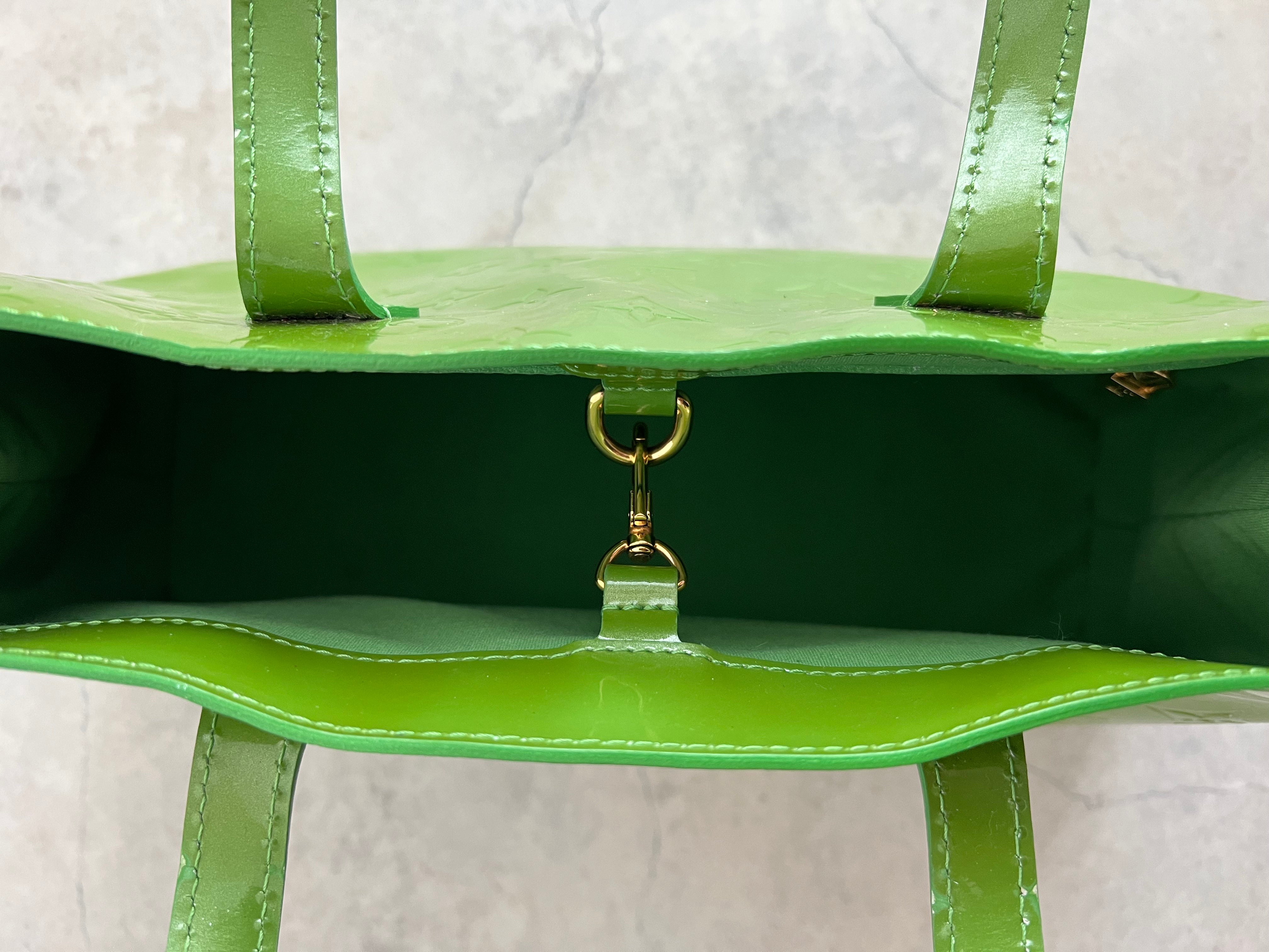 Monogram Vernis Pistachio Green Wilshire Tote Handbag