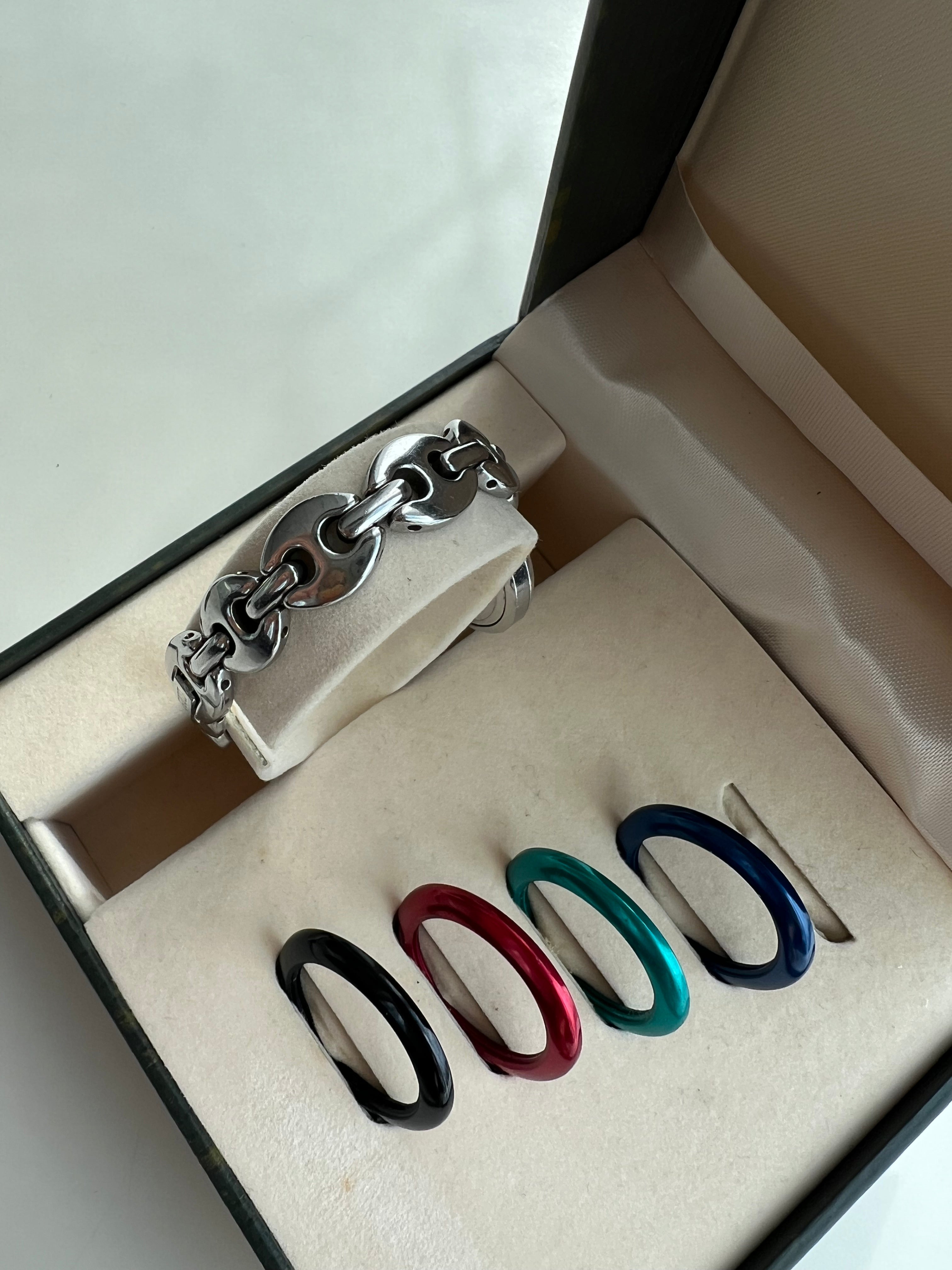 1998 Interchangeable Bezel Watch in Silver 5 colors