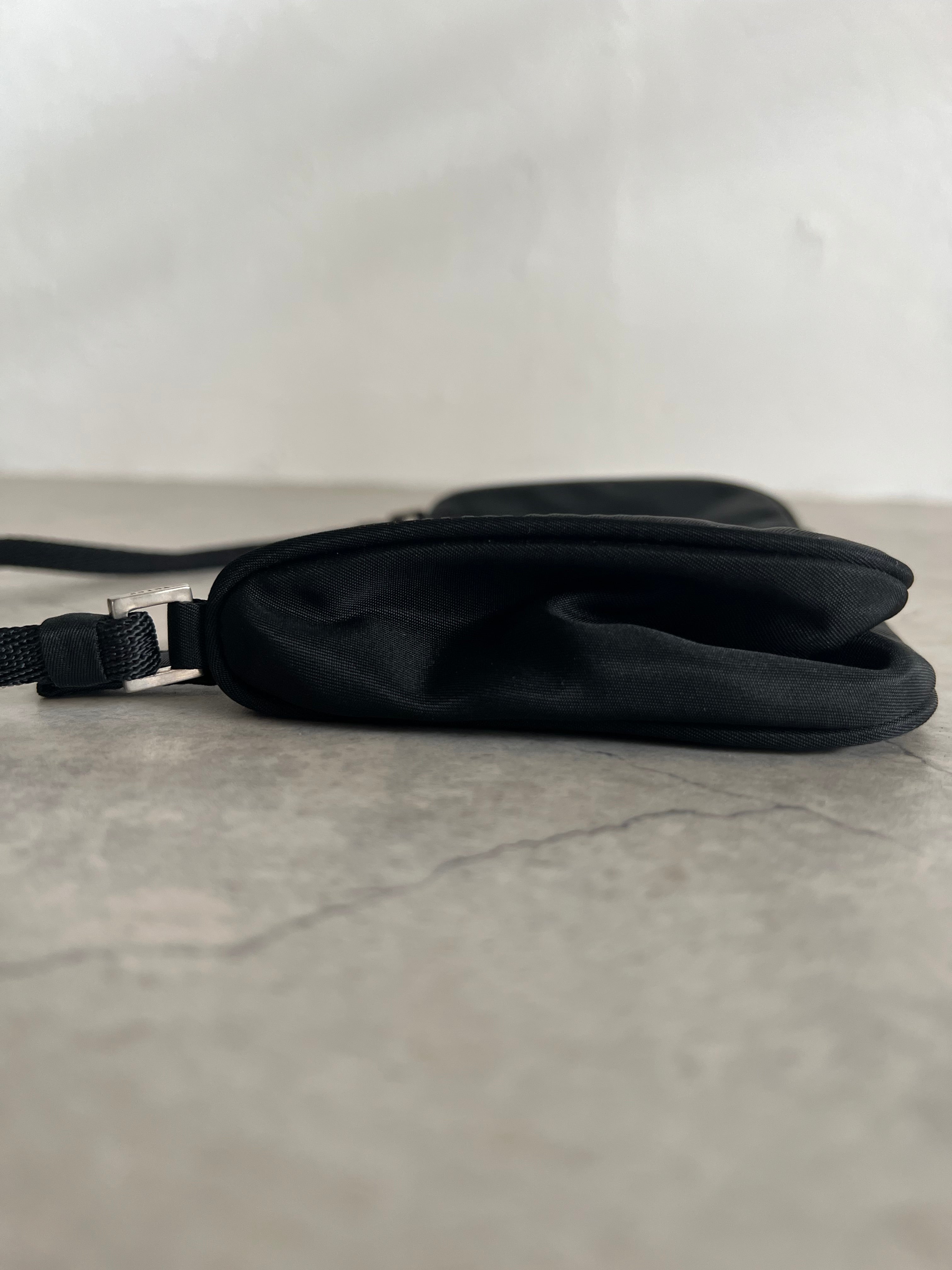 Tessuto Nylon accessory pouch bag in black