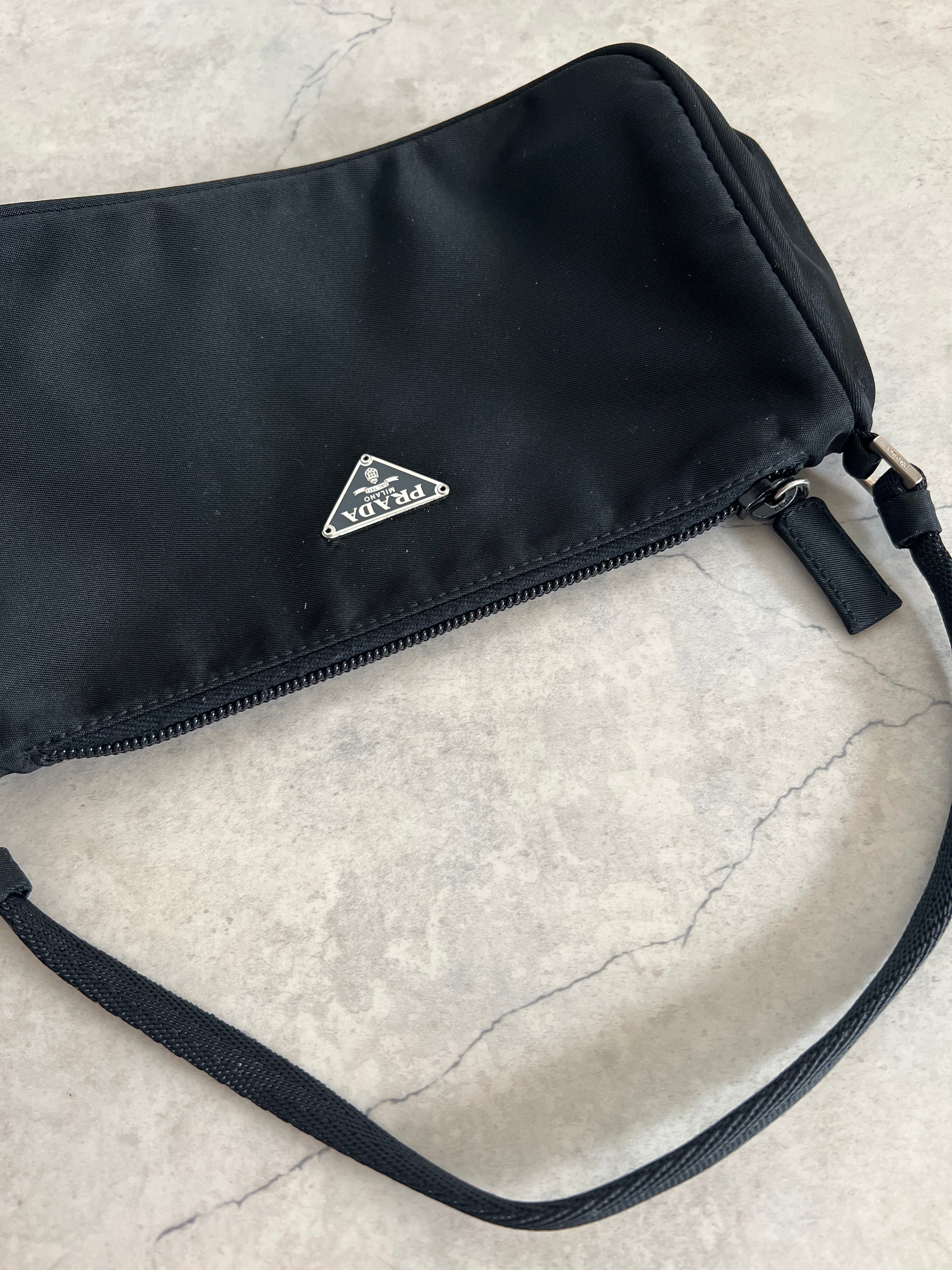 Tessuto Nylon accessory pouch bag in black