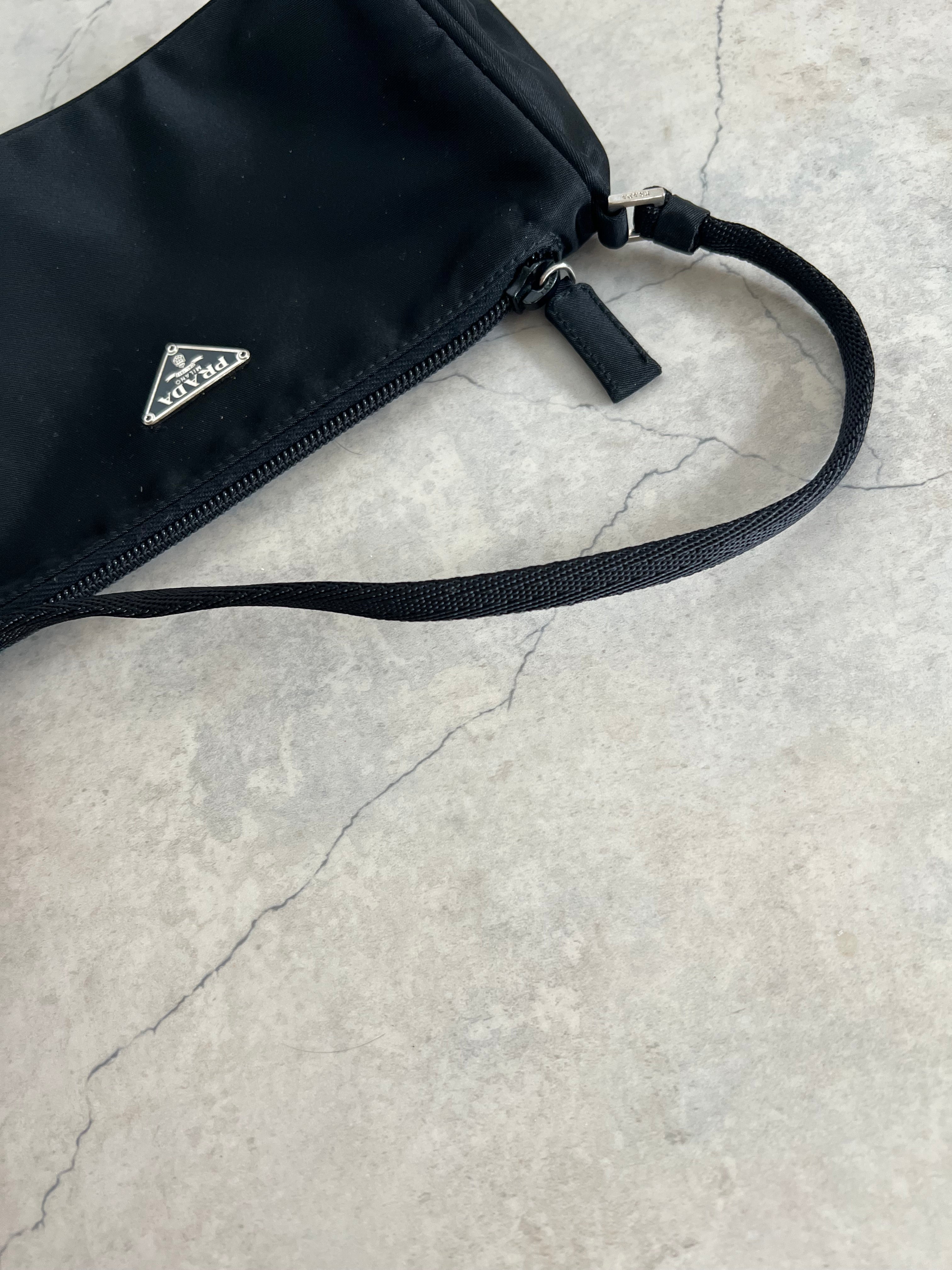 Tessuto Nylon accessory pouch bag in black