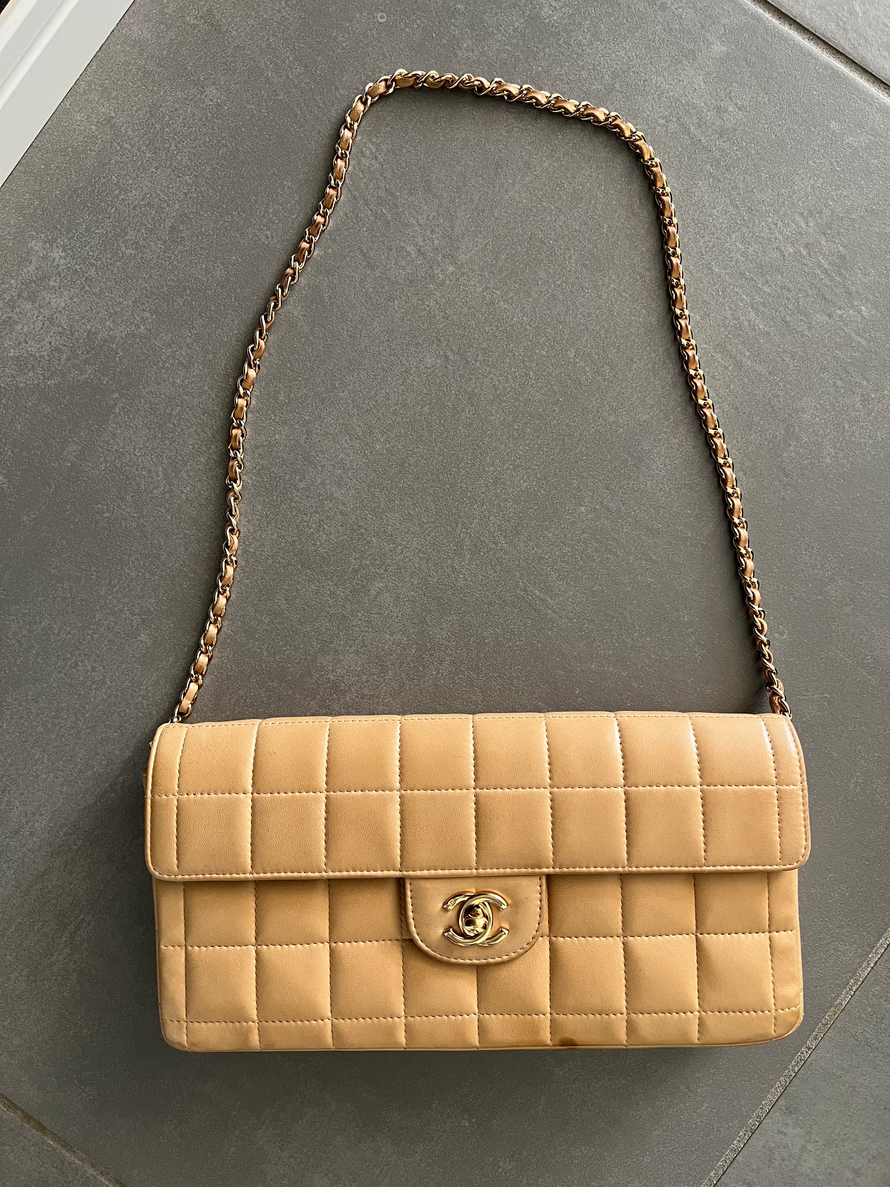 Lamb skin East West Chocolate Bar leather handbag