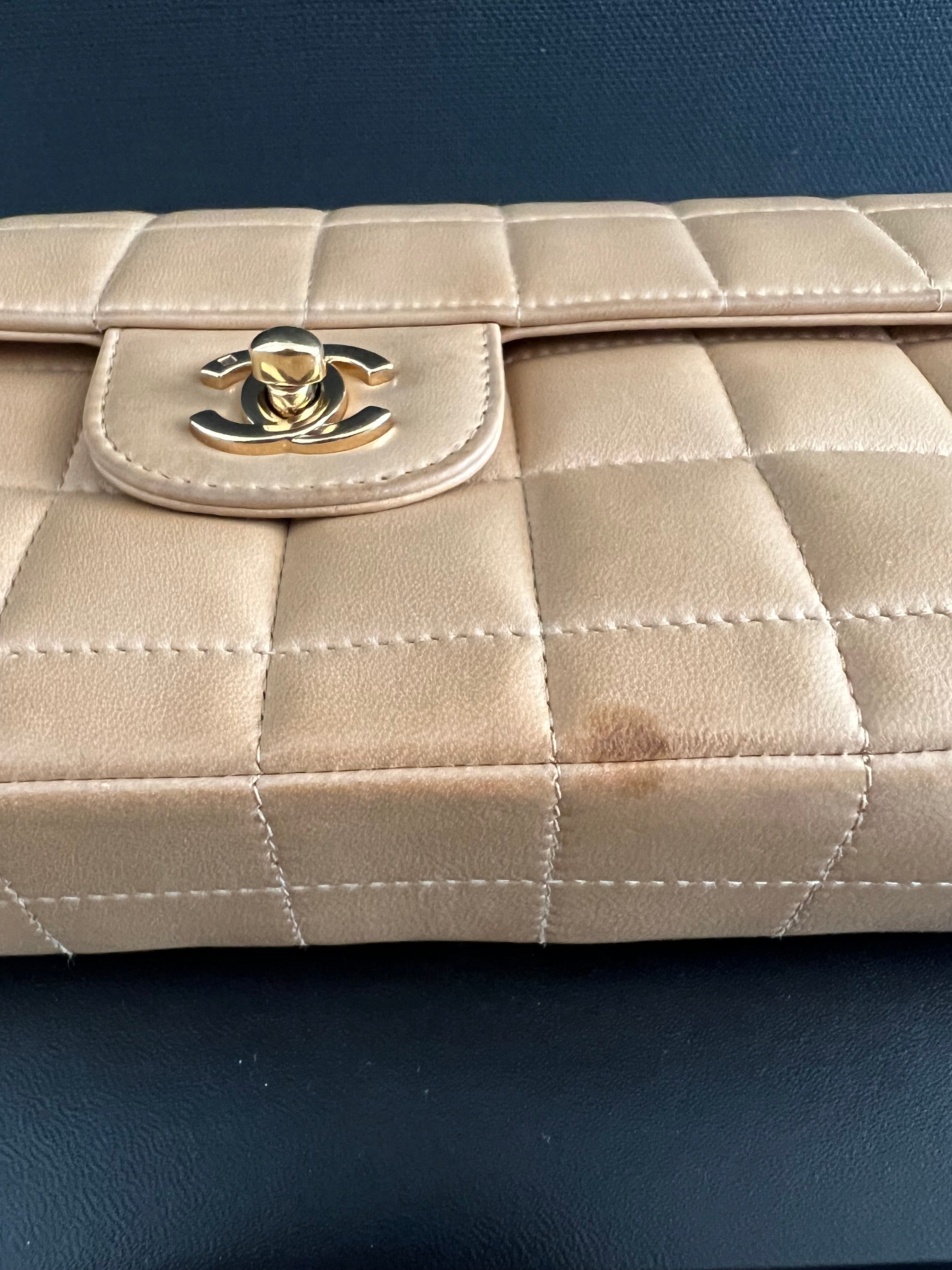 Lamb skin East West Chocolate Bar leather handbag