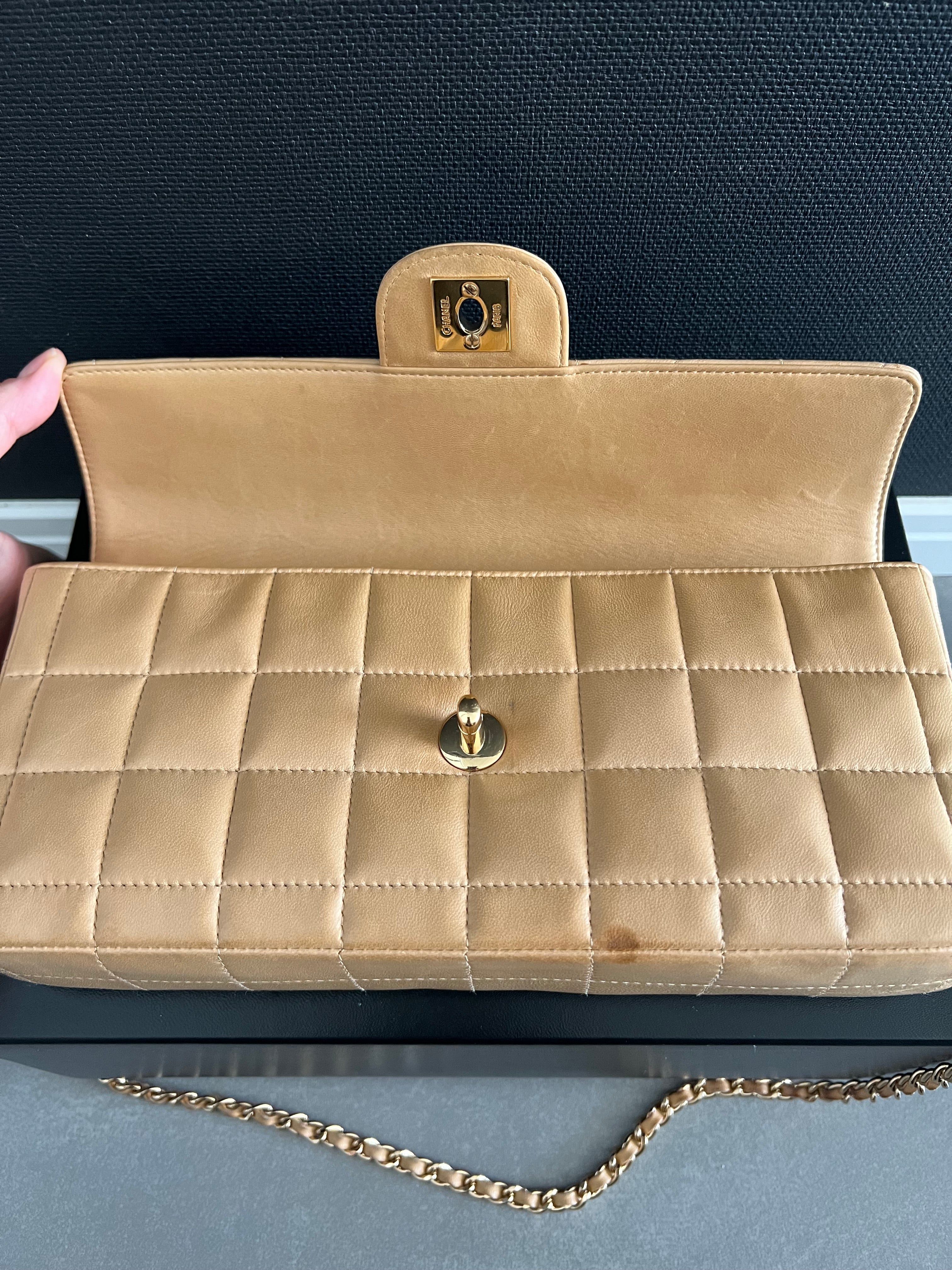 Lamb skin East West Chocolate Bar leather handbag