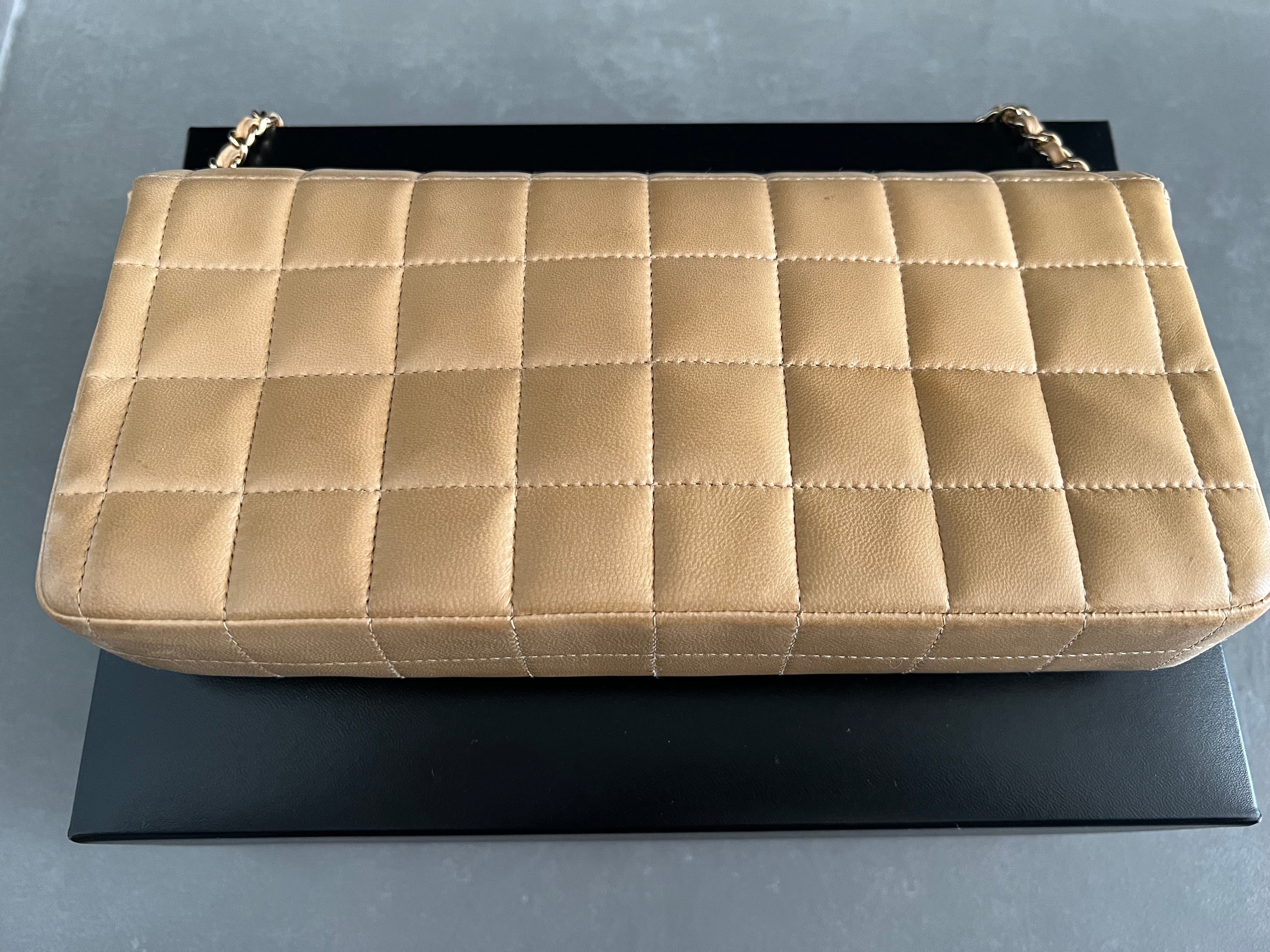 Lamb skin East West Chocolate Bar leather handbag