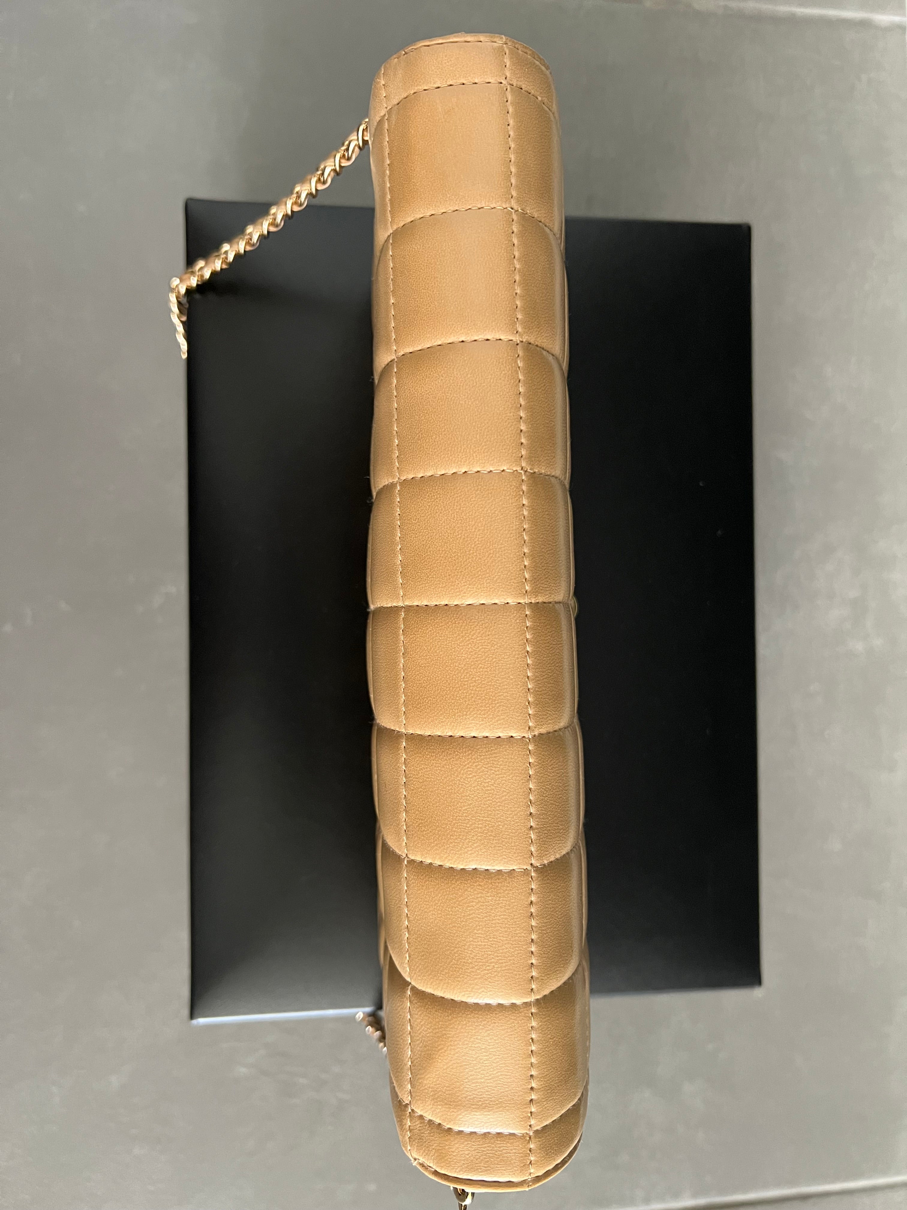 Lamb skin East West Chocolate Bar leather handbag