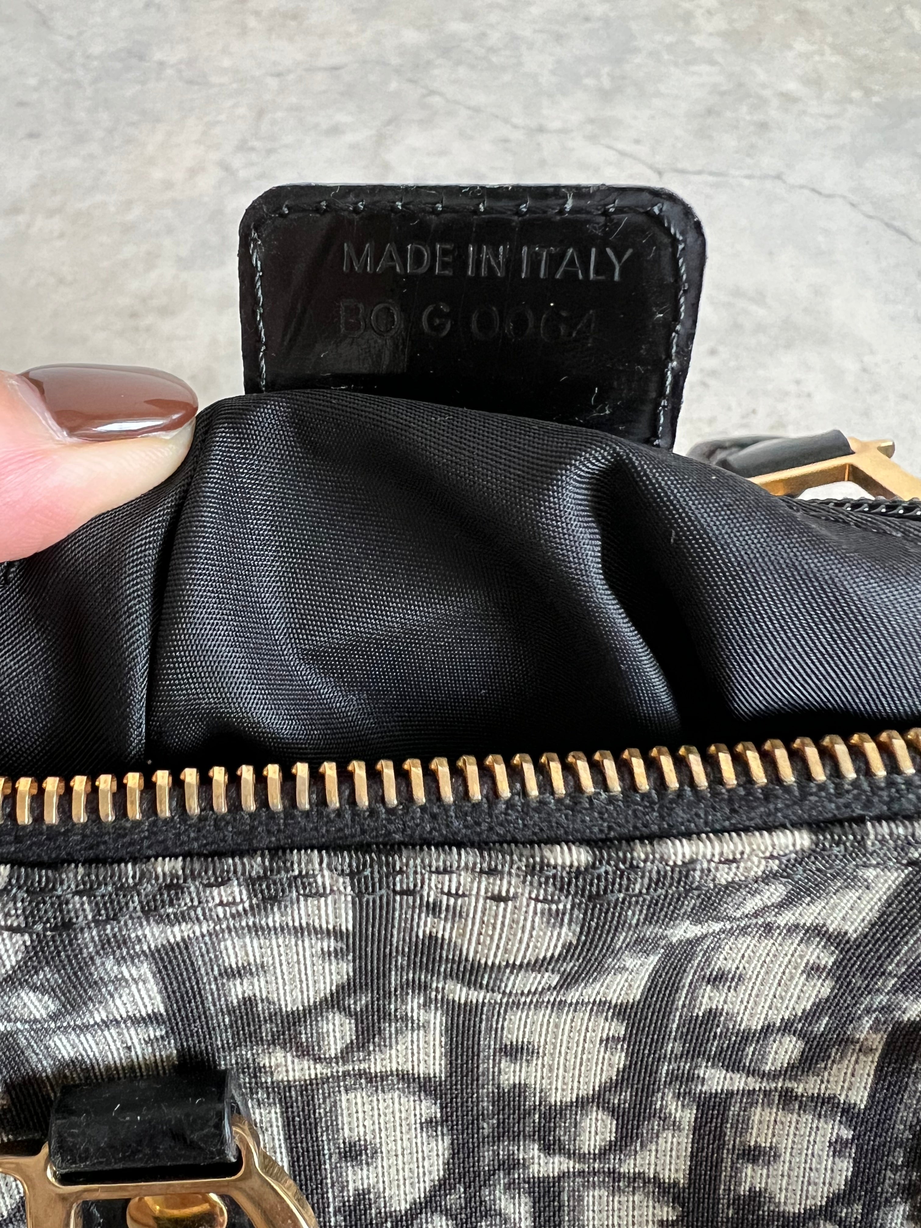 Authentic Vintage Dior Oblique Canvas Trotter PVC Mini Boston Bag
