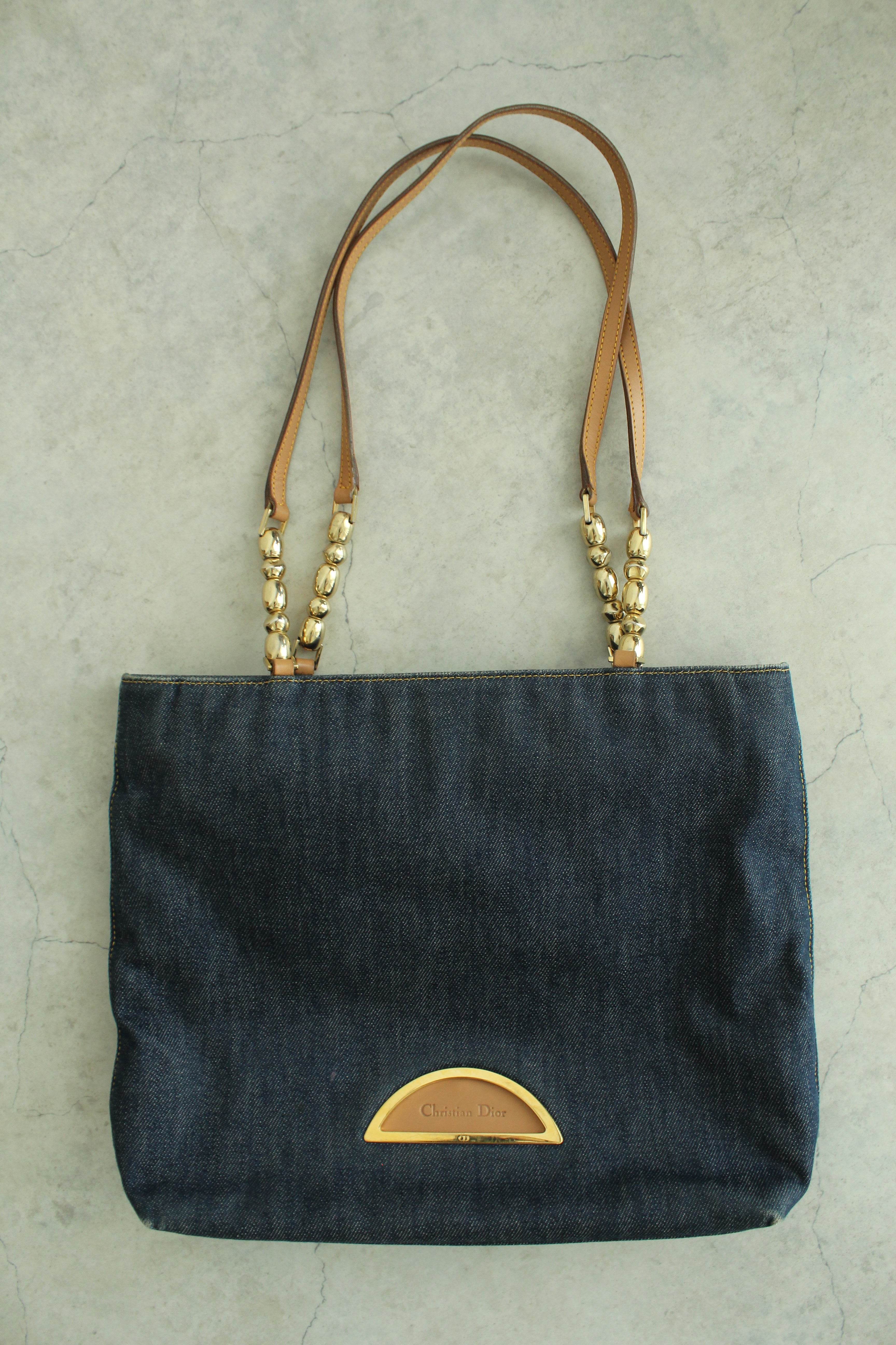 Malice Pearl Denim Tote Bag in Indigo