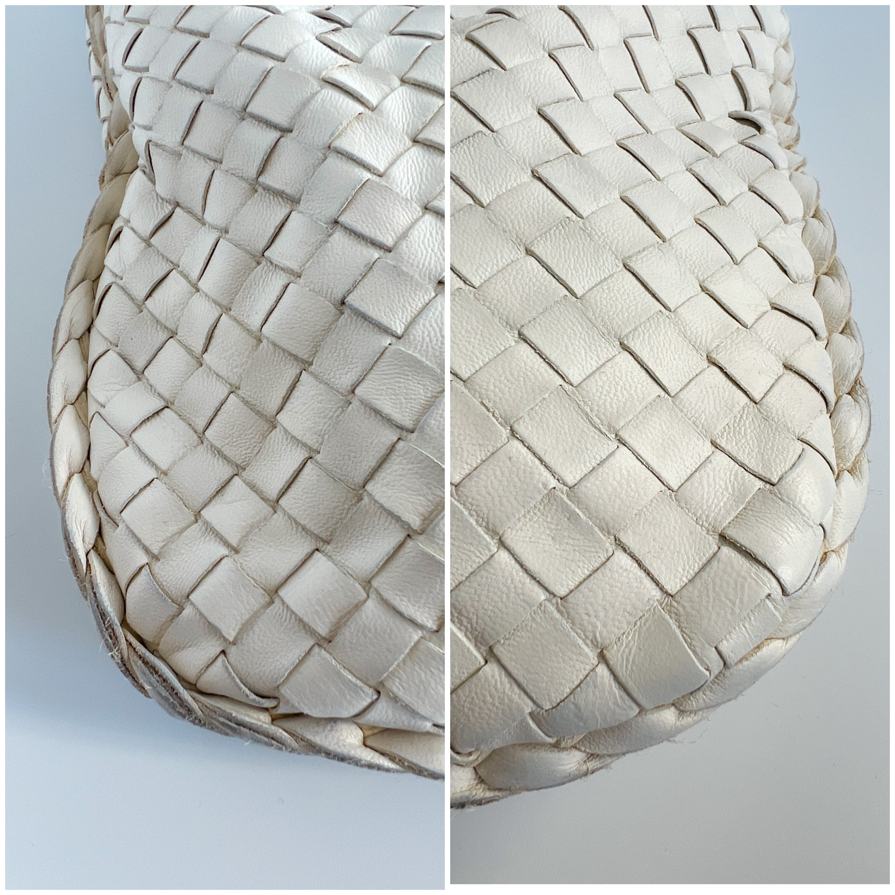 Medium Intrecciato Hobo Bag in White
