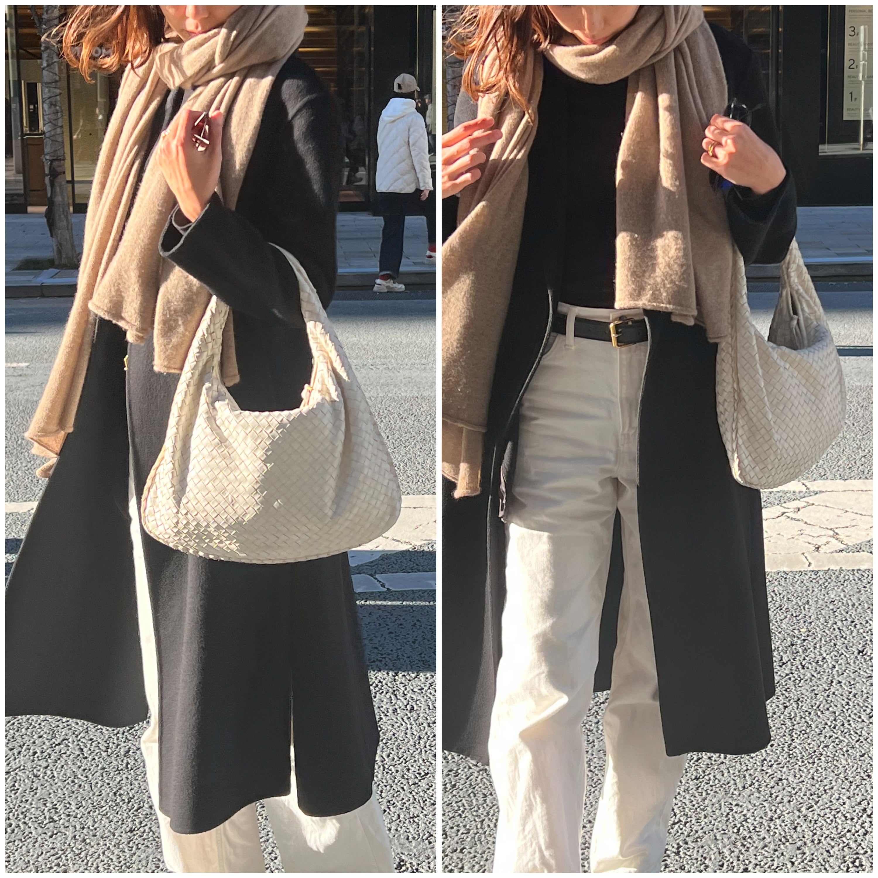 Medium Intrecciato Hobo Bag in White