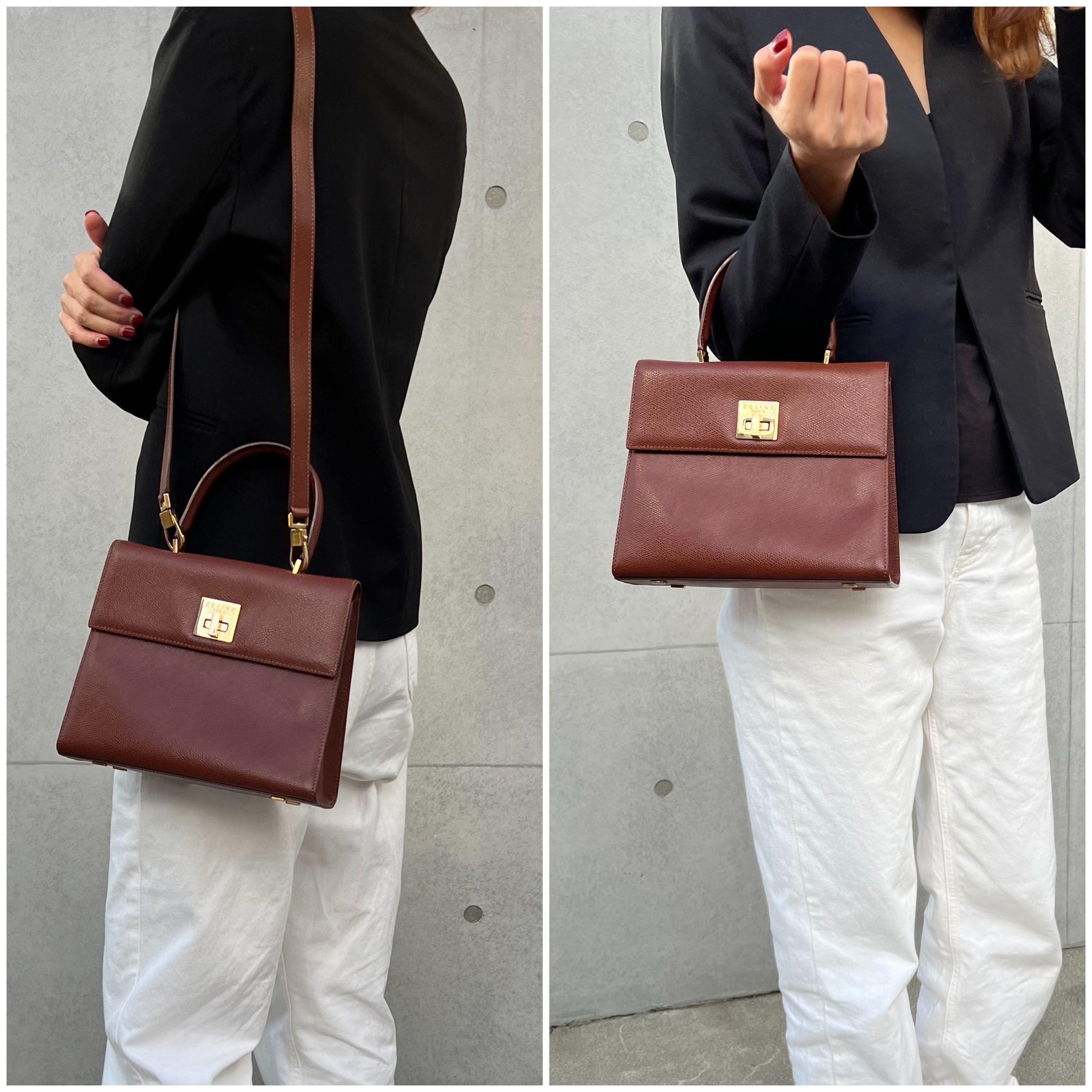 Top Handle Kelly Brown w Shoulder straps