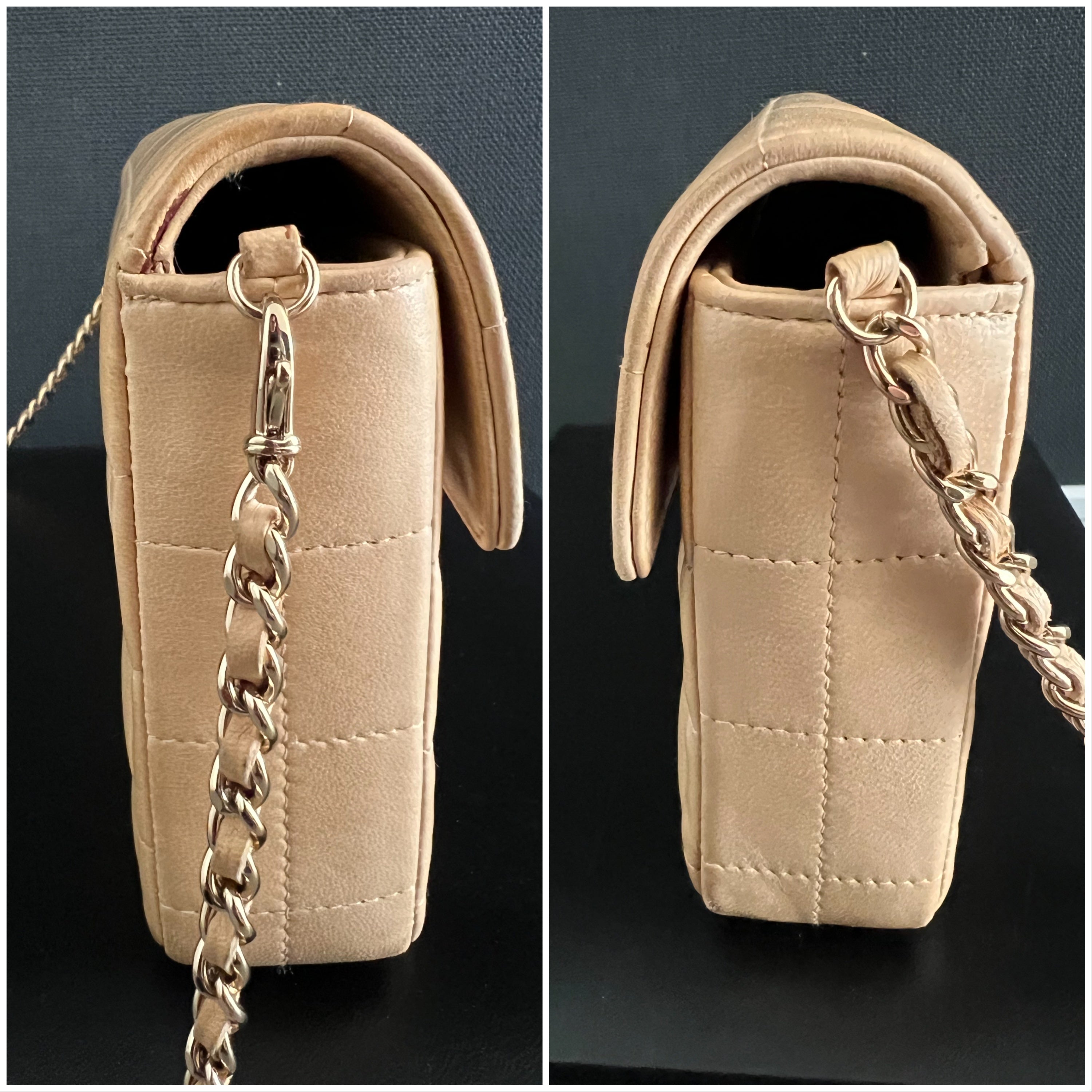 Lamb skin East West Chocolate Bar leather handbag